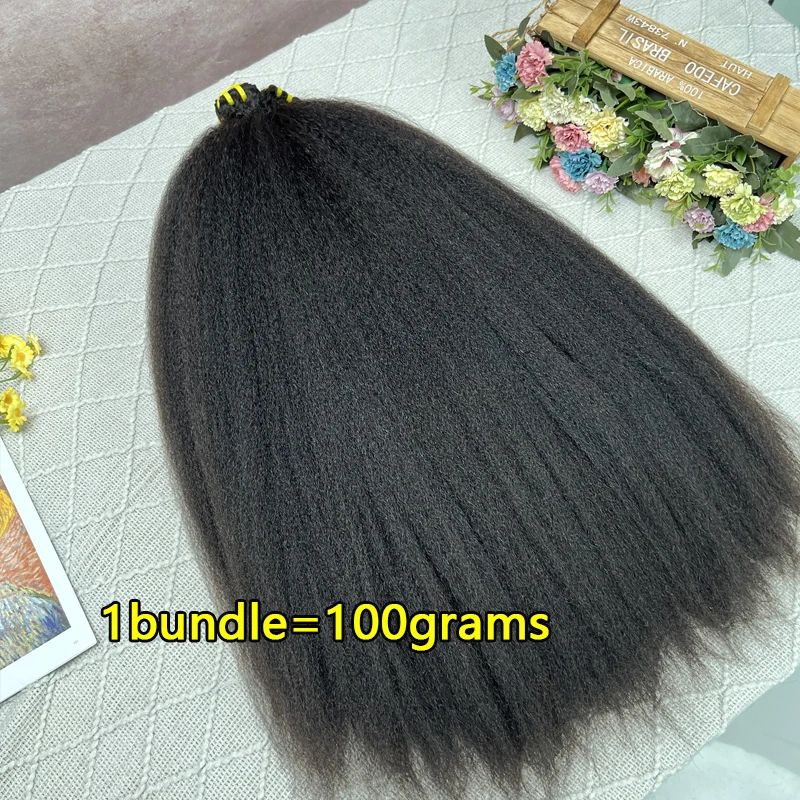 100% Human Hair Double Drawn Kinky Straight Bundles Vietnamese Hair Extensions Yaki Straight Raw Virgin Weave Bundles Human Hair