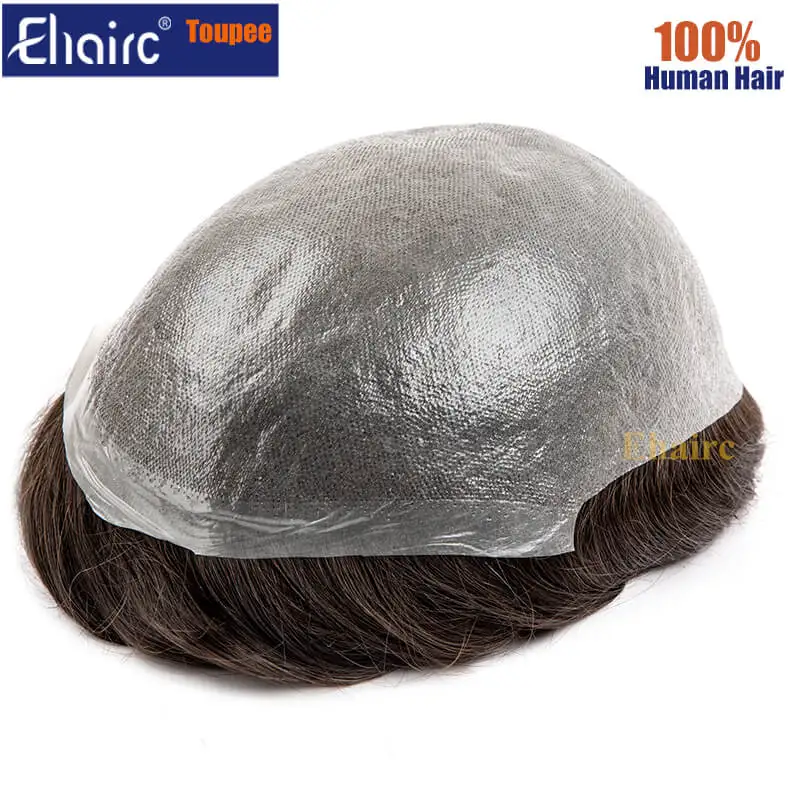 0.02-0.03MM Toupee Men Truly Ultra-Thin Microskin Male Hair Prosthesis Premier Toupee for Men Men's Wig 100% Human Hair System