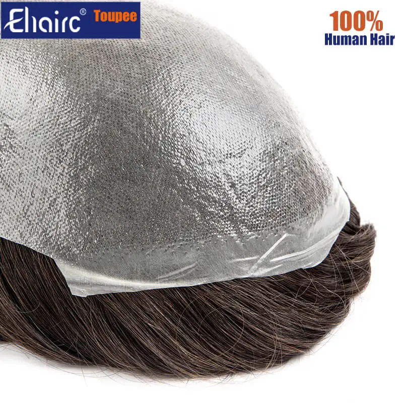 0.02-0.03MM Toupee Men Truly Ultra-Thin Microskin Male Hair Prosthesis Premier Toupee for Men Men's Wig 100% Human Hair System