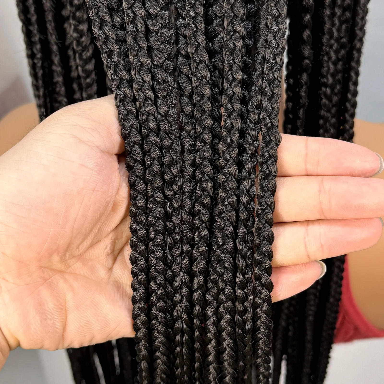 36inch Full Lace Natural Cornrow Braided Wigs Synthetic Braiding Hair Wigs Box Braided Lace Wigs with Baby Hair for Black Women