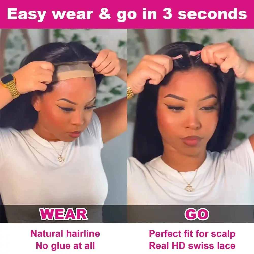 Glueless Wig Human Hair Bone Straight 13x4 13x6 HD Human Hair Lace Front Wig For Black Women Pre Plucked Vietnamese Original 4x4 5x5 Lace Closure Wig Wear And Go