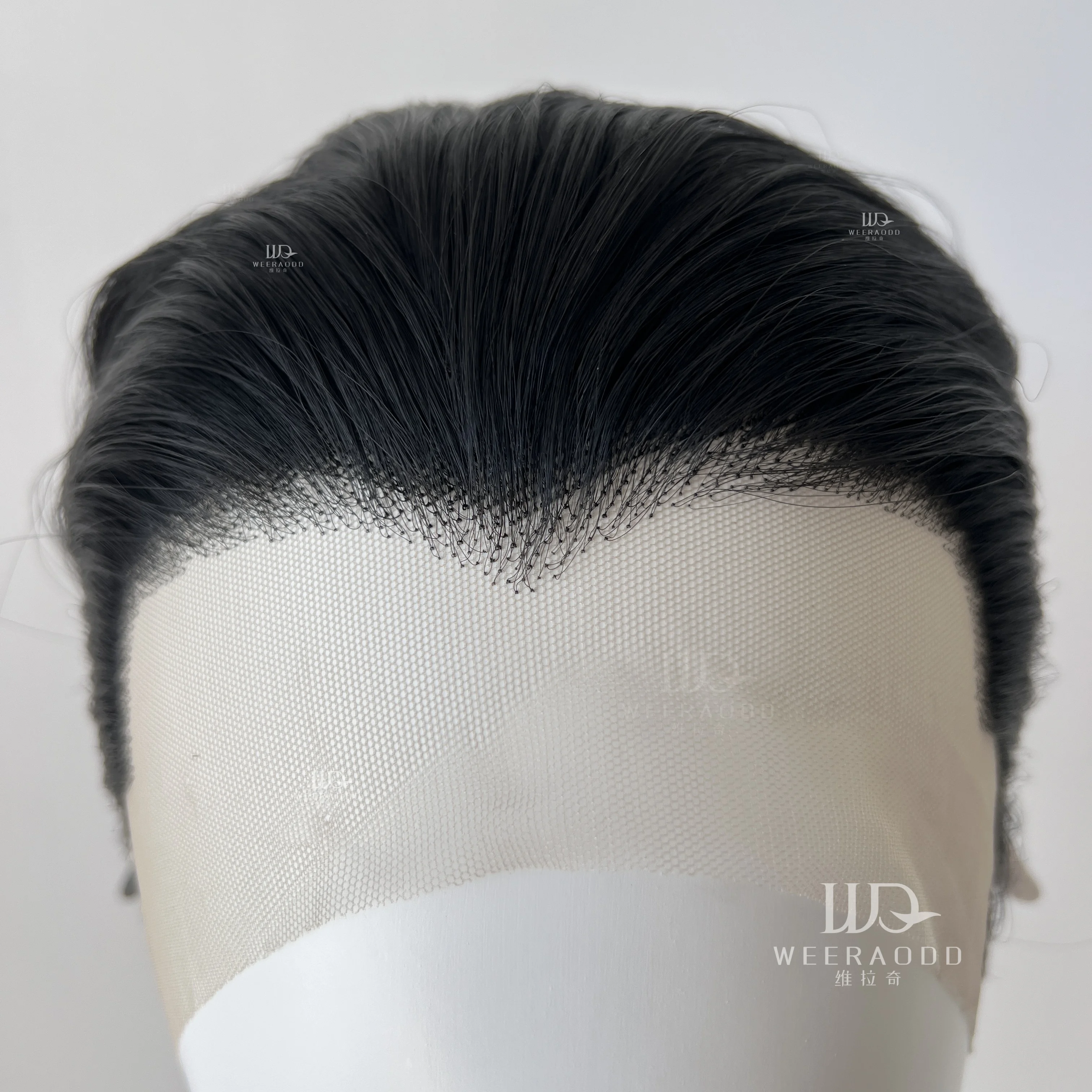 Black Short Hair Wig for Man with A Slicked-back Hairstyle Cosplay 13*4 HD Synthetic Lace Front Wig Short Wigs Frontal Peluca