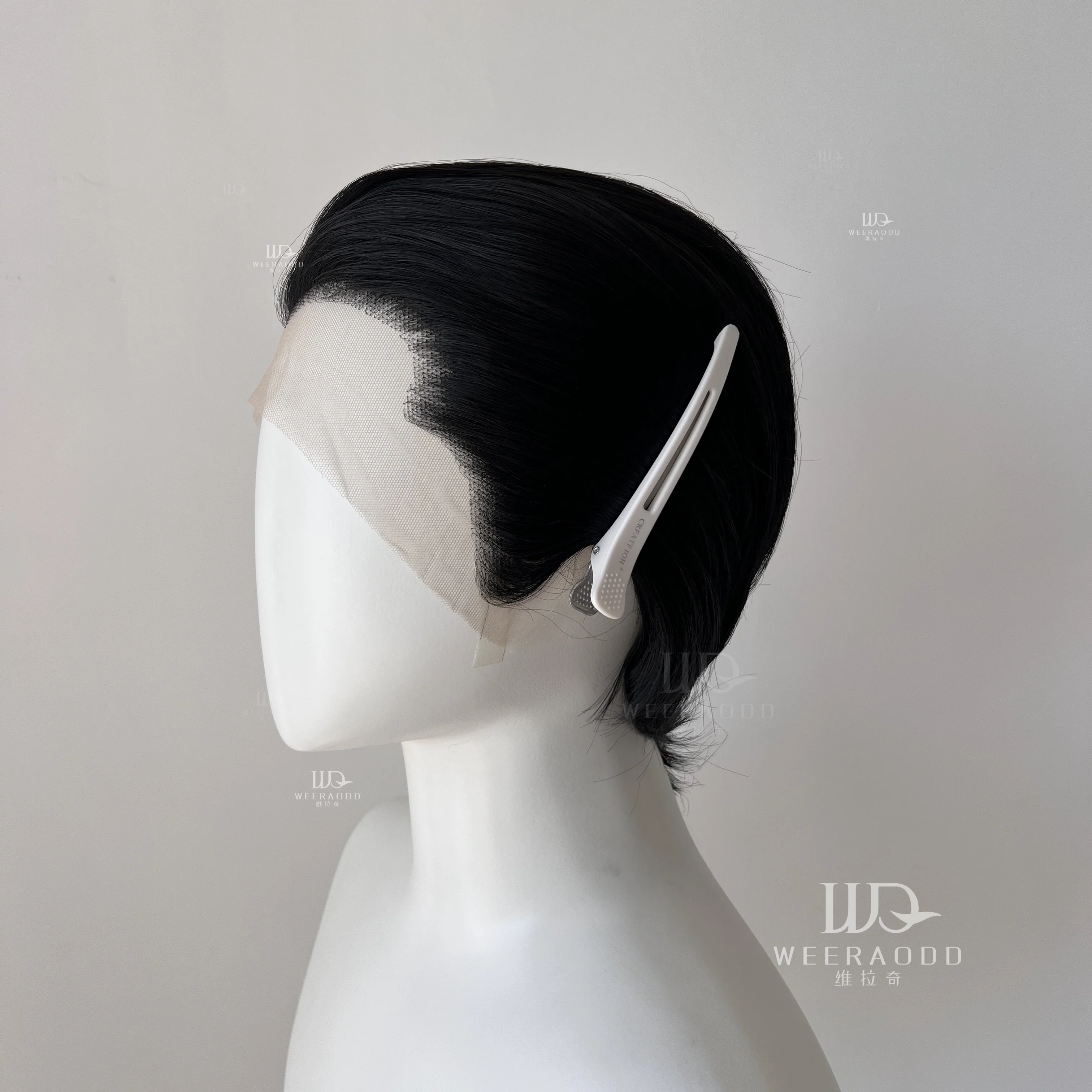 Black Short Hair Wig for Man with A Slicked-back Hairstyle Cosplay 13*4 HD Synthetic Lace Front Wig Short Wigs Frontal Peluca