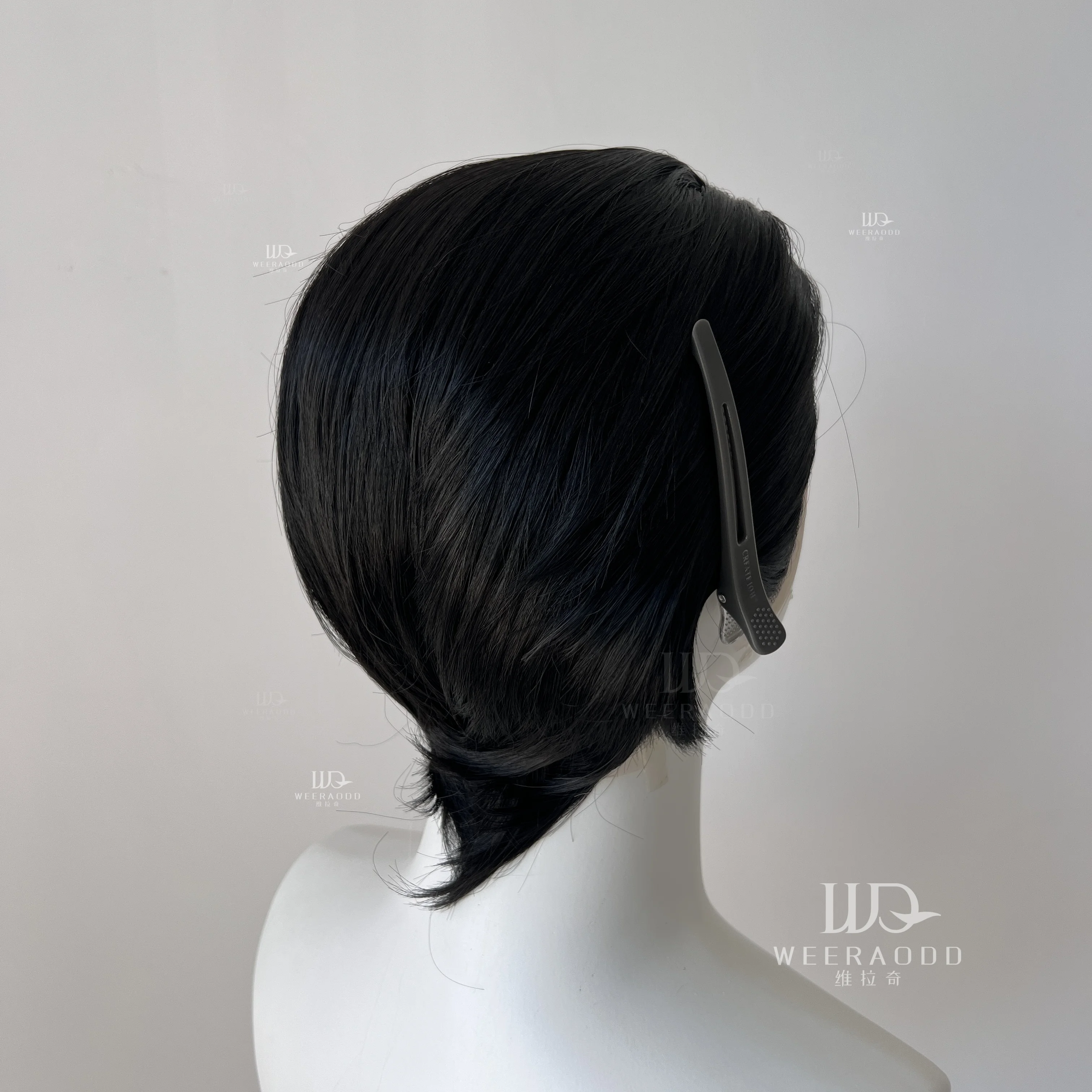 Black Short Hair Wig for Man with A Slicked-back Hairstyle Cosplay 13*4 HD Synthetic Lace Front Wig Short Wigs Frontal Peluca