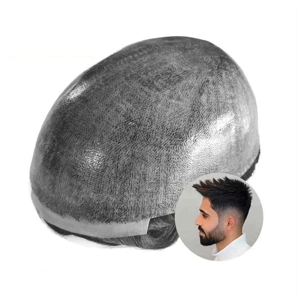 Men‘s Toupee Real Human Hair Hairpiece Injection Thin Skin Invisible Hair Replacement System PU Capillary Prosthesis Hair System