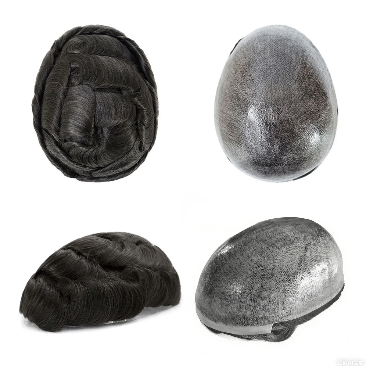 Men‘s Toupee Real Human Hair Hairpiece Injection Thin Skin Invisible Hair Replacement System PU Capillary Prosthesis Hair System