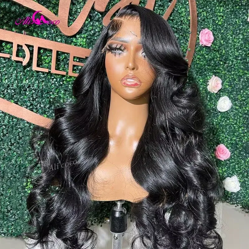 Upgrade Ali Coco HD Brown Pink 13x4 Body Lace Frontal Wig For Women 12A Pink Hightlight Lace Front Human Hair Wigs Preplucked