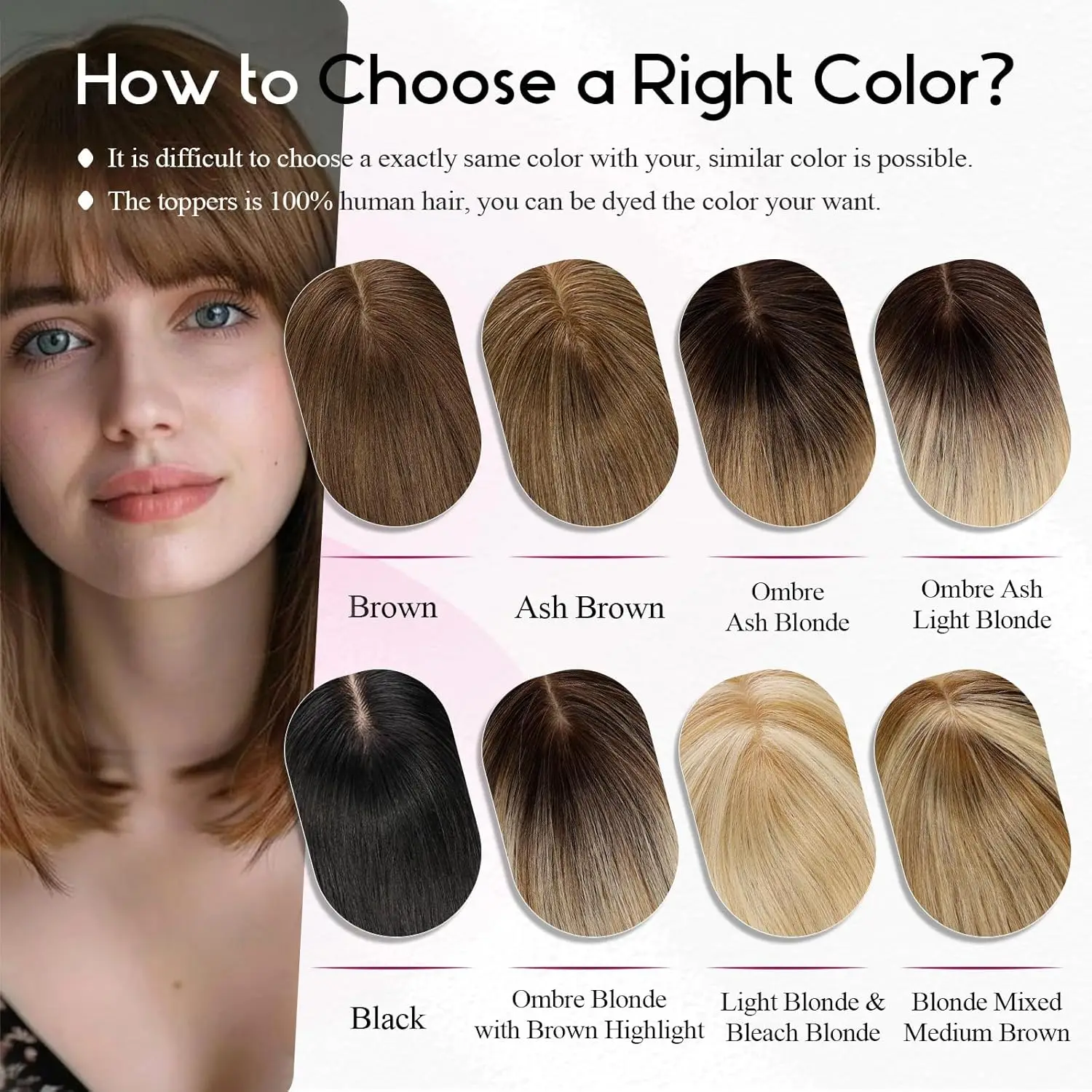 Mixed Blonde Human Hair Toppers 12 inch Human Hair Clip in Bangs Hair Pieces Skin 360° Cover Hair Extension for Women Loss Hair