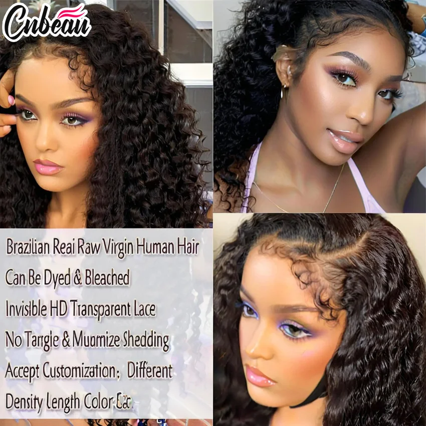 250% Kinky Curly Preplucked Water Jerry Remy 4x4 Closure Human Hair Baby Hairline Go 5x7 Glueless 13x4/13x6 Hd Lace Frontal Wigs