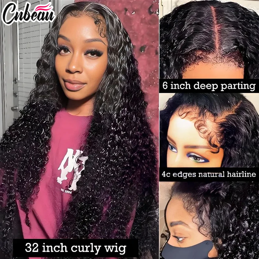 250% Kinky Curly Preplucked Water Jerry Remy 4x4 Closure Human Hair Baby Hairline Go 5x7 Glueless 13x4/13x6 Hd Lace Frontal Wigs