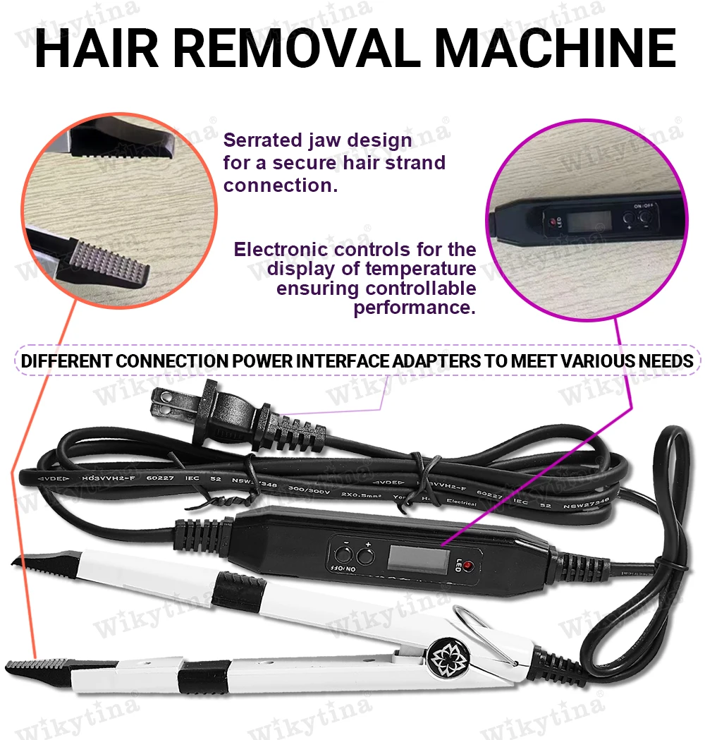 WIKYTINA Professional UV Light Hair Extension Kit - Complete Tool Set with UV Glue Remover Machine UV Hair Extension Machine