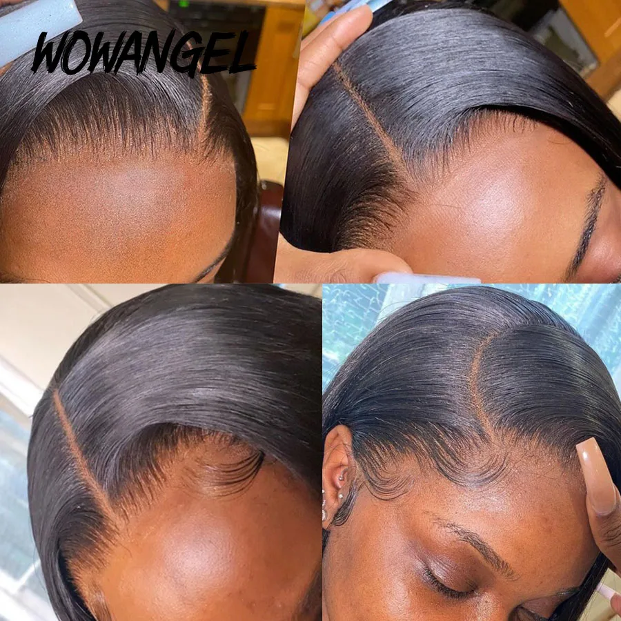 Wow Angel SKINLIKE Real HD Lace Front Wigs Short Bob Wig Blunt Cut Wig 13x4 HD Lace Frontal Human Hair Wigs Pre Plucked Glueless