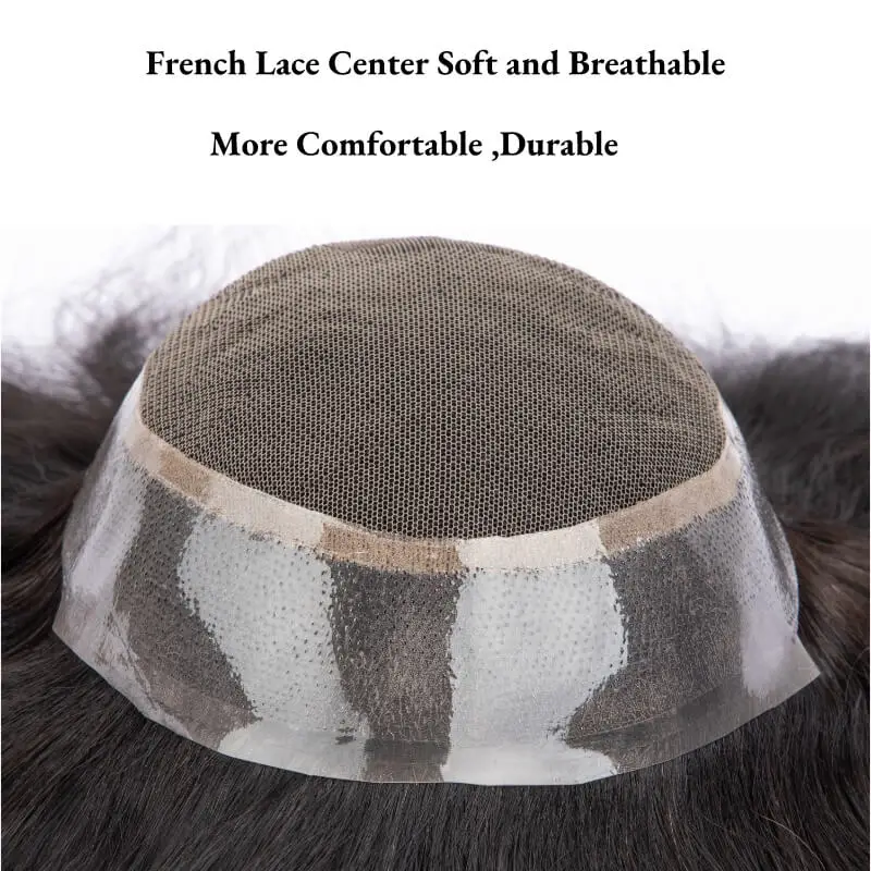 Australia Male Hair Prosthesis Lace PU Base Breathable Natural Hairline Natural Human Hair Toupee Man Wig Exhaust Systems