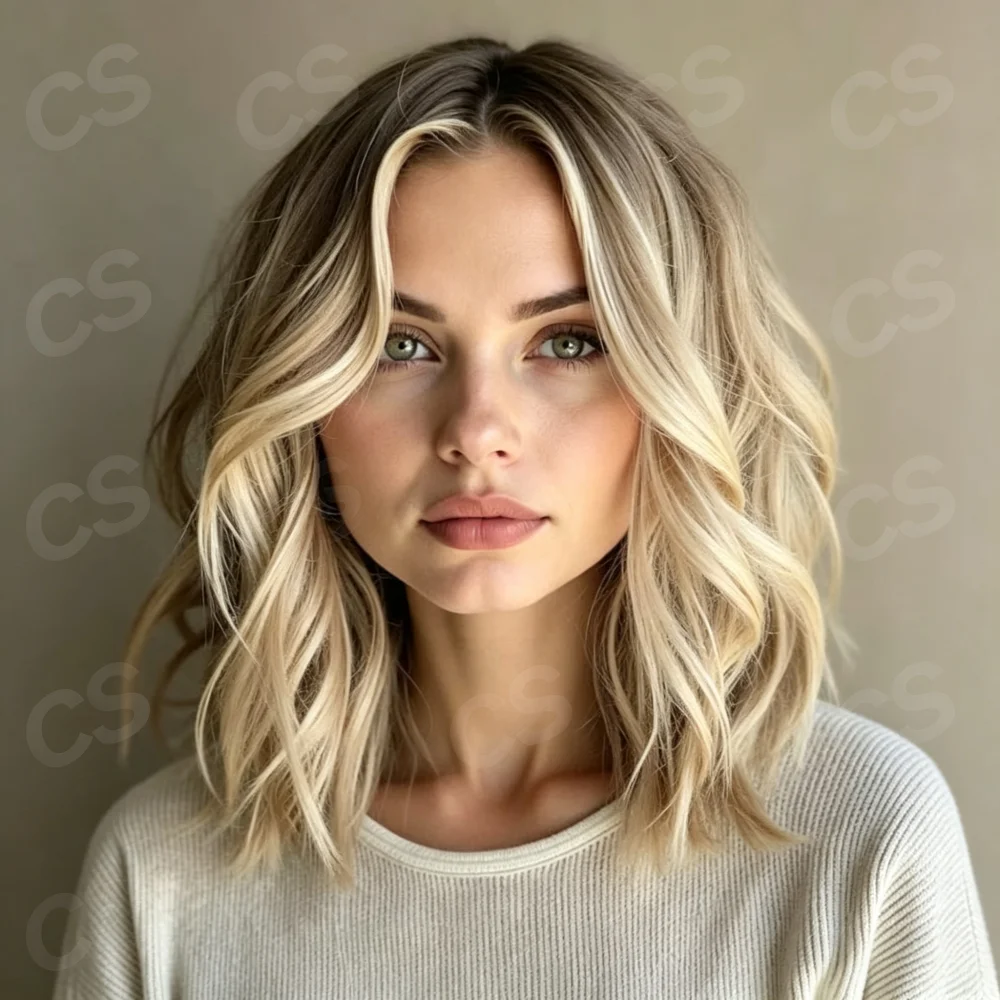 Soft Highlight Blond Body Wave 150 Density 13x4 Lace Front Wig 100% Human Hair with Baby Hair Pre-Plucked
