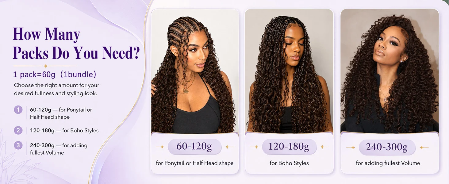 Smilegirl Chocolate Brown Burmese Water Wave Braiding Hair Knotless Pre-Separated Deep Curly Feather Crochet Human Hair Extensions Invisible