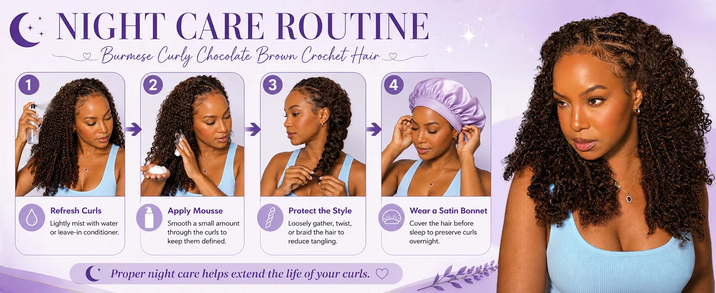 Smilegirl Chocolate Brown Burmese Water Wave Braiding Hair Knotless Pre-Separated Deep Curly Feather Crochet Human Hair Extensions Invisible