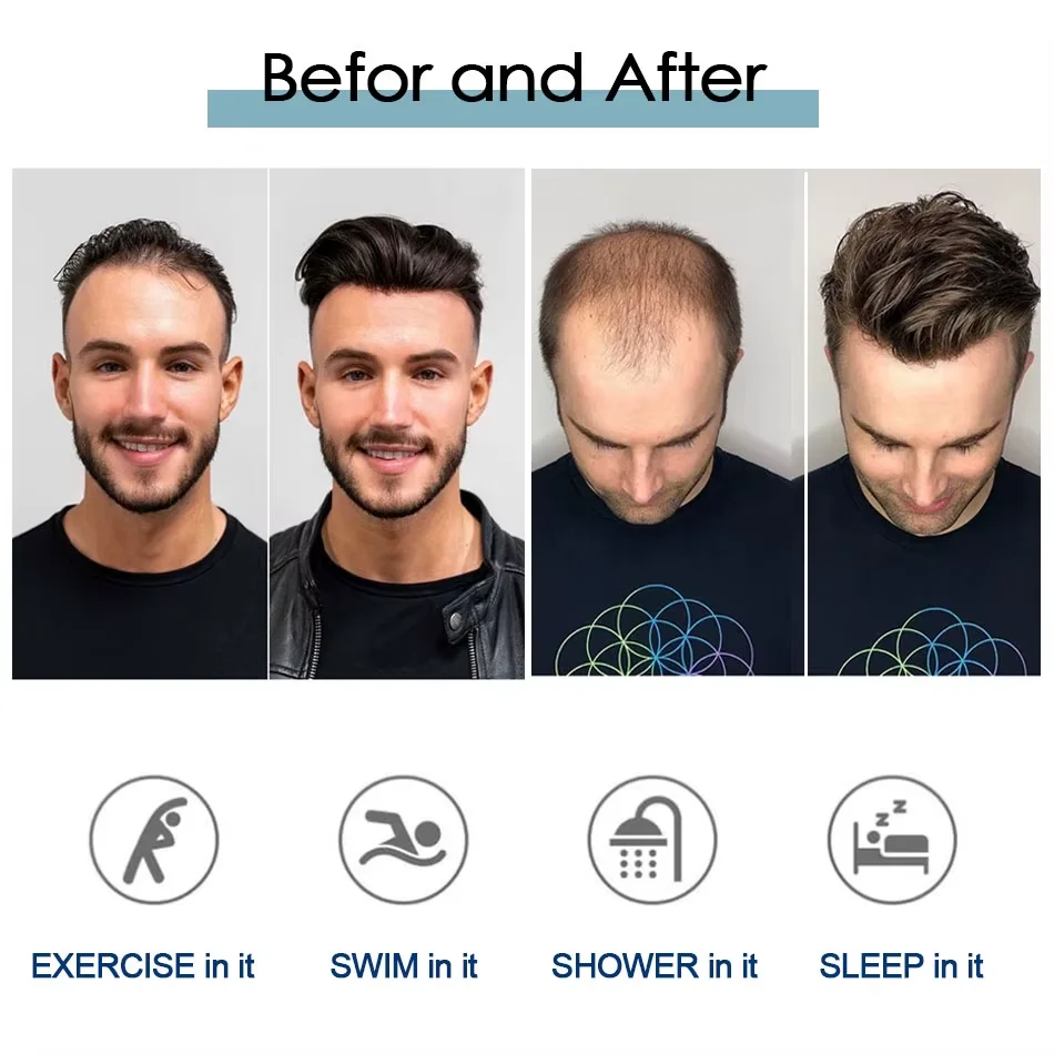 Natural Male Hair Prosthesis Australia Double-Layers Toupee Men's Hairpiece Wigs Human Hair Lace PU Man Hair System Wigs For Man