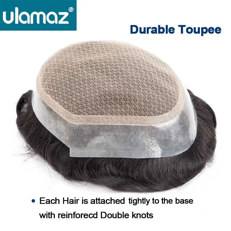 Natural Male Hair Prosthesis Australia Double-Layers Toupee Men's Hairpiece Wigs Human Hair Lace PU Man Hair System Wigs For Man