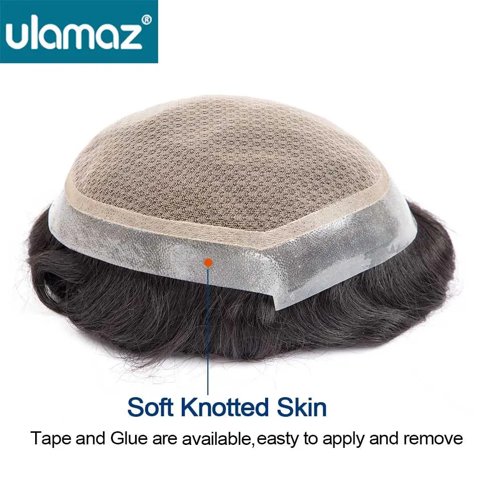 Natural Male Hair Prosthesis Australia Double-Layers Toupee Men's Hairpiece Wigs Human Hair Lace PU Man Hair System Wigs For Man