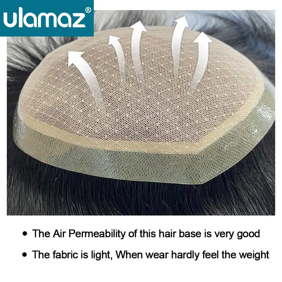 Silk Base Toupee Realistic Men's Wig Lace Hair System Wigs Human Hair Male Hair Prosthesis Asian Wig Man Natural Hair Hairpiece