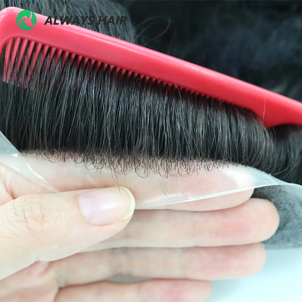 OS25 - Undetectable Mens Toupee Super Thin Skin Hair Replacement System for Men Natural Hairline Wig Man