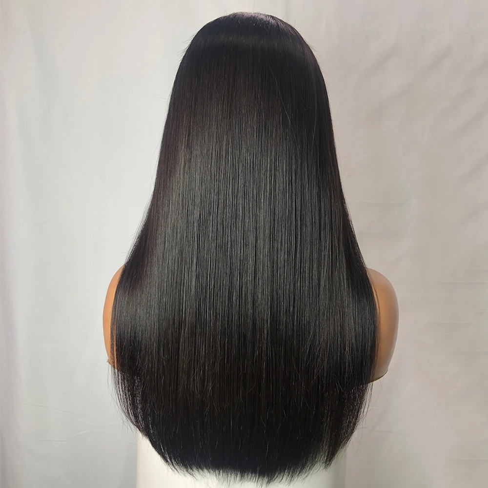 350% Density Double Drawn Straight Lace Wig 13X4 Transparent Lace Frontal Human Hair Wig Brazilian Lace Front Wigs For Women