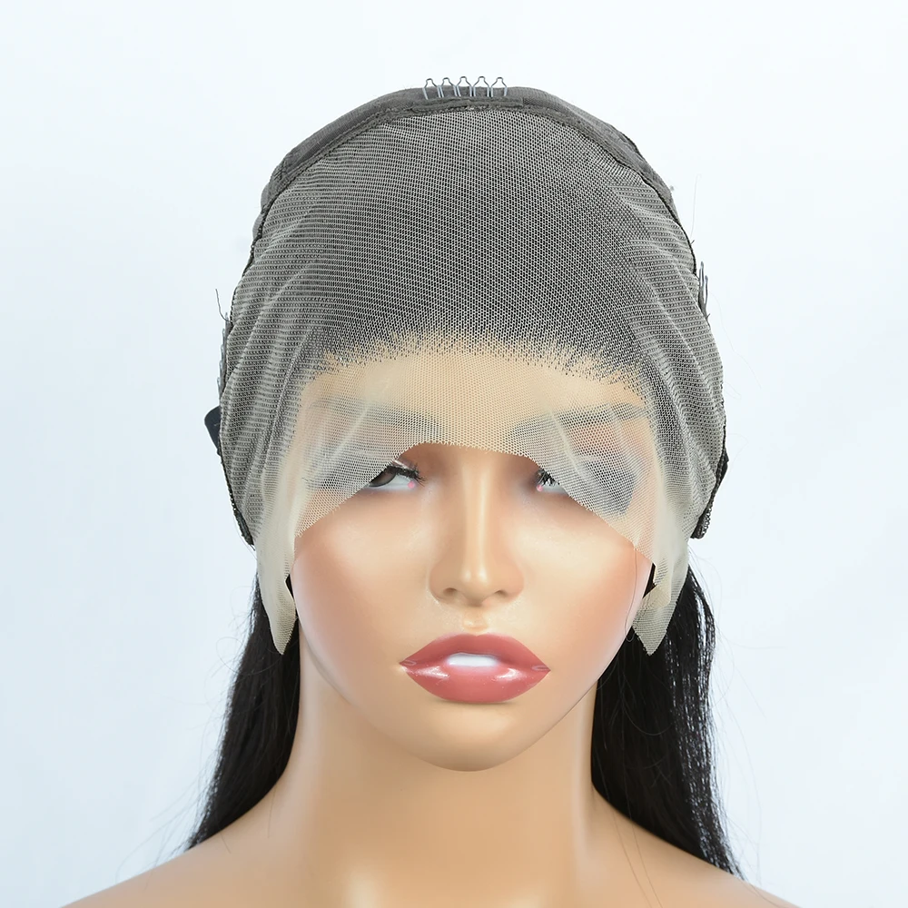 350% Density Double Drawn Straight Lace Wig 13X4 Transparent Lace Frontal Human Hair Wig Brazilian Lace Front Wigs For Women
