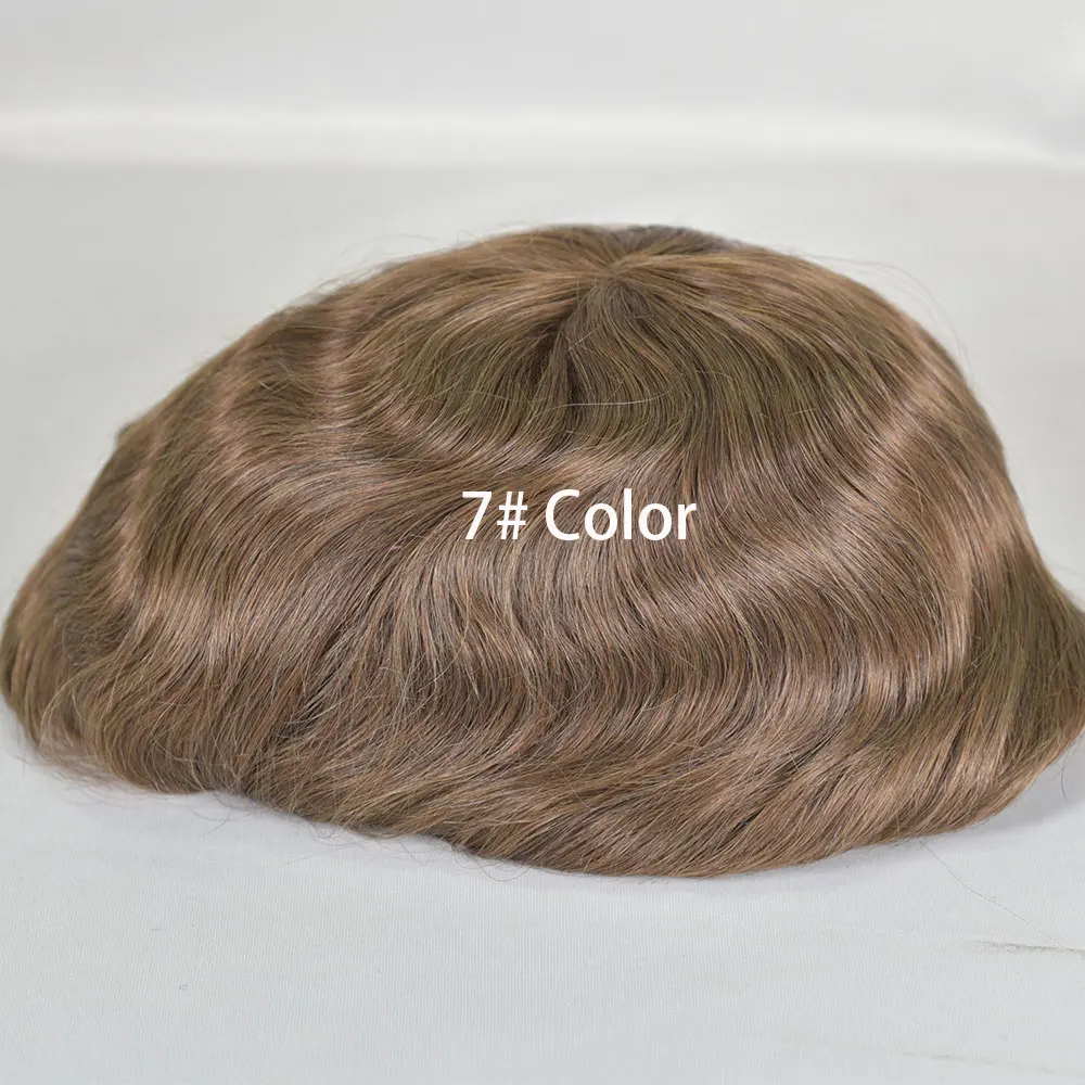 Swiss Lace Human Hair Toupee for Men 8x10 Blond Color 613# Natural Hairline Durable Fine Mono Hair Replacement System for Men