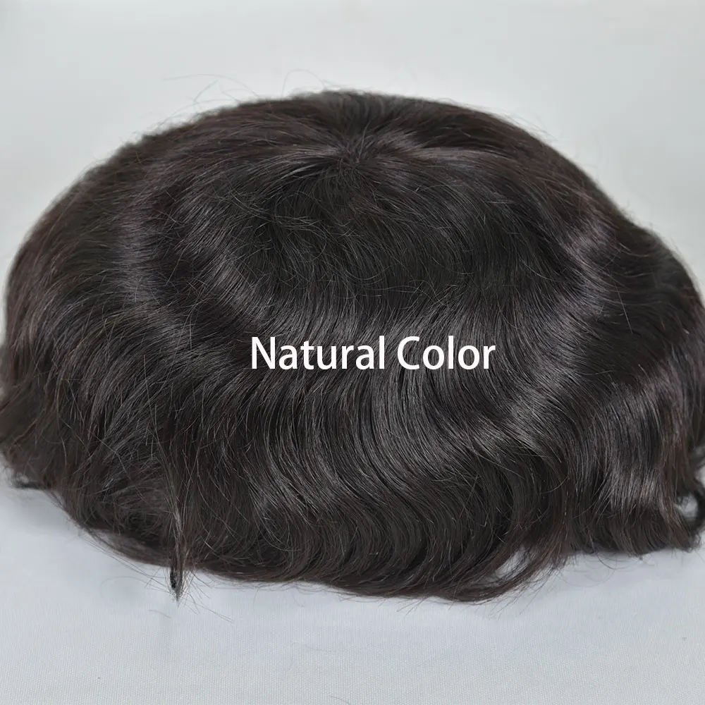 Swiss Lace Human Hair Toupee for Men 8x10 Blond Color 613# Natural Hairline Durable Fine Mono Hair Replacement System for Men