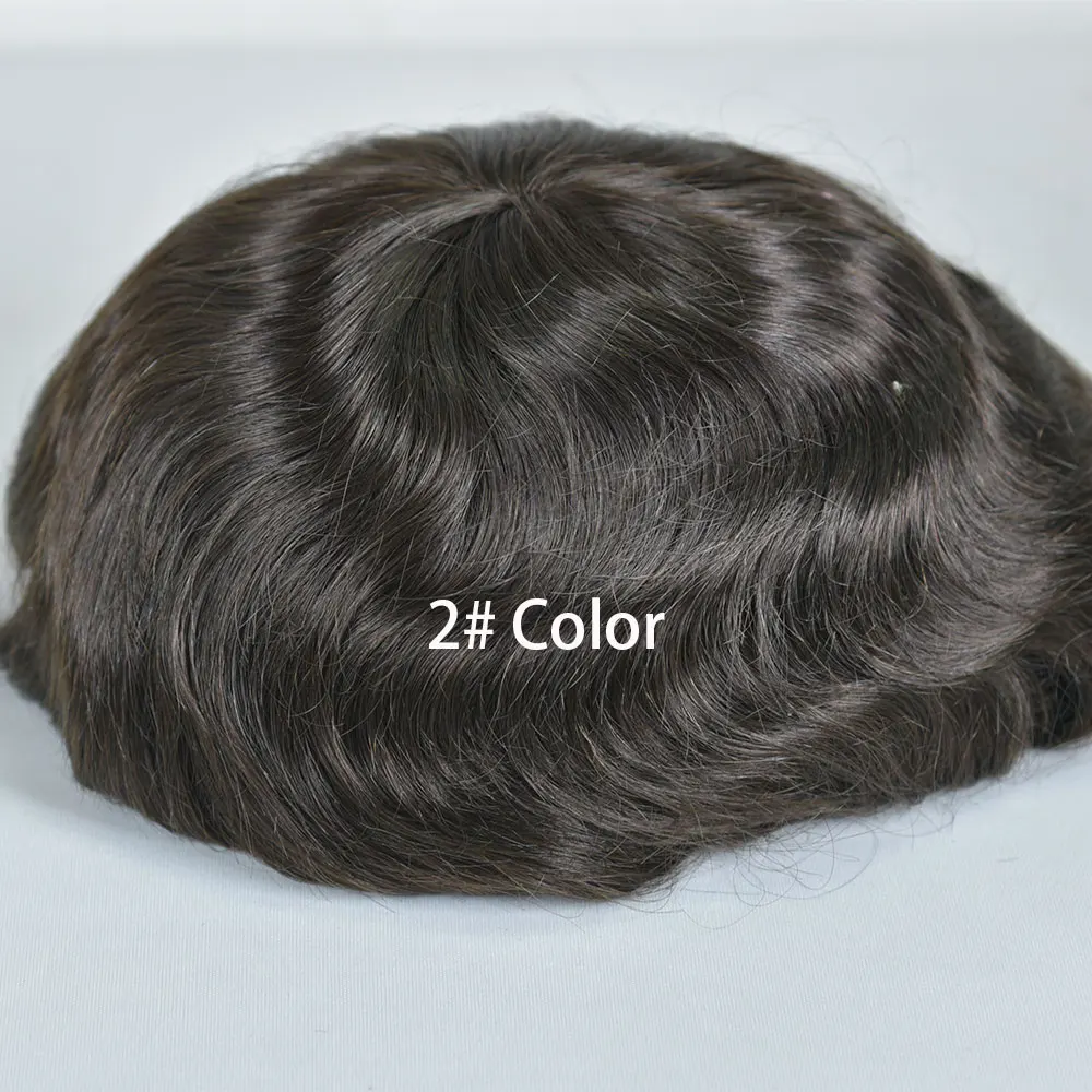 Swiss Lace Human Hair Toupee for Men 8x10 Blond Color 613# Natural Hairline Durable Fine Mono Hair Replacement System for Men
