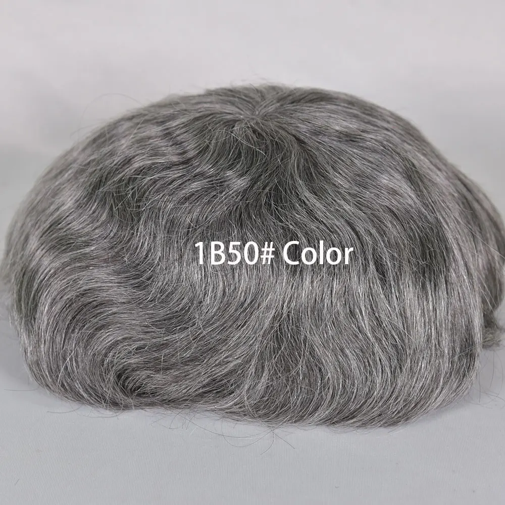 Swiss Lace Human Hair Toupee for Men 8x10 Blond Color 613# Natural Hairline Durable Fine Mono Hair Replacement System for Men