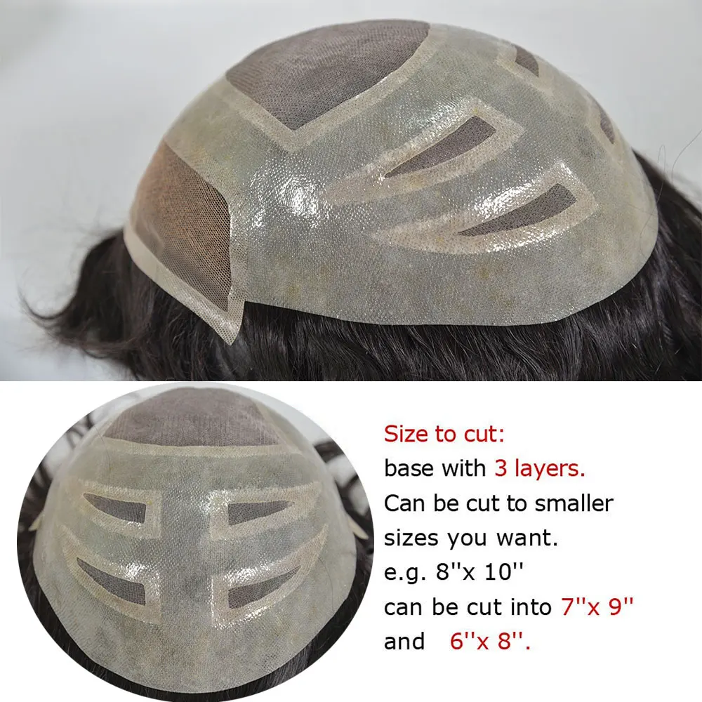 Swiss Lace Human Hair Toupee for Men 8x10 Blond Color 613# Natural Hairline Durable Fine Mono Hair Replacement System for Men