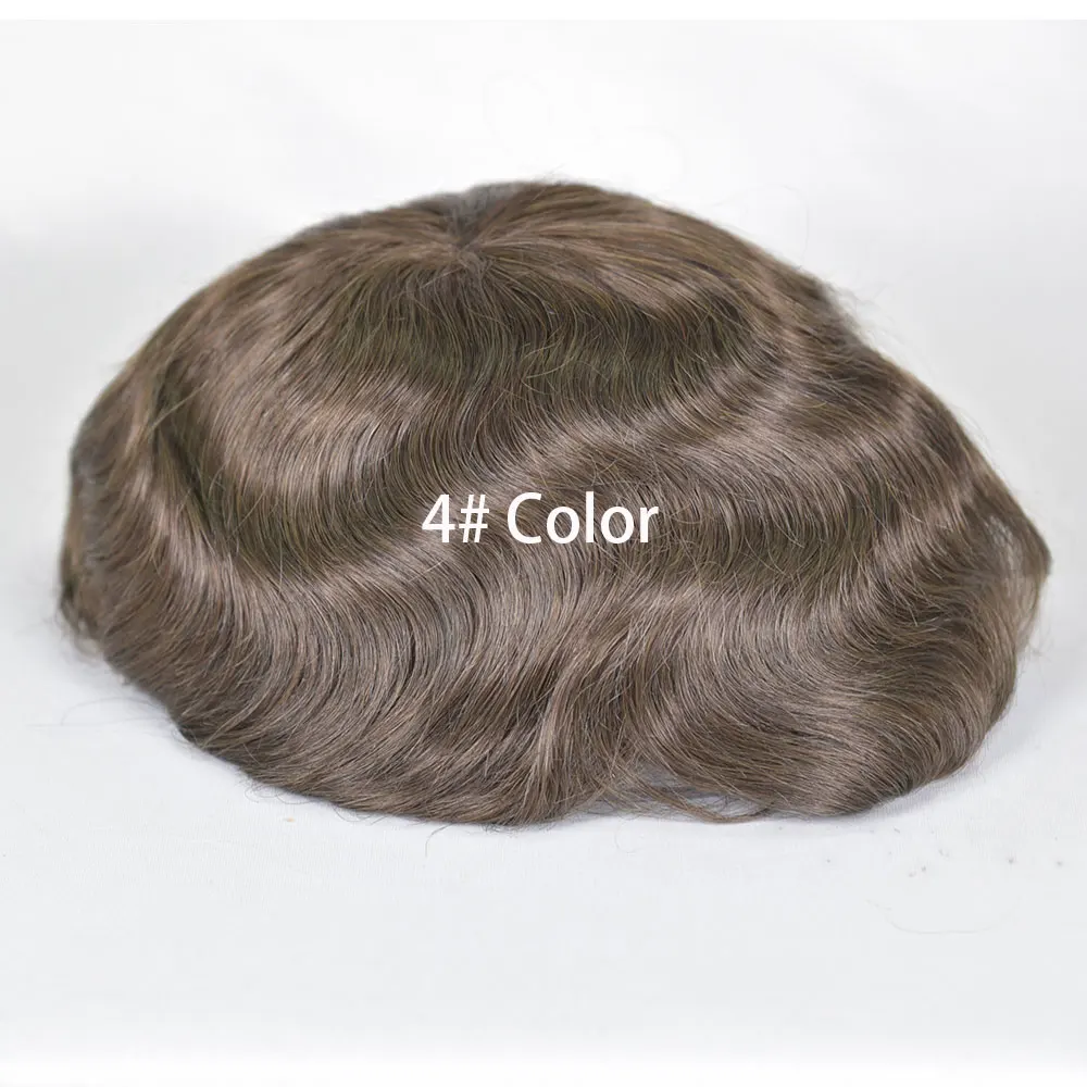 Swiss Lace Human Hair Toupee for Men 8x10 Blond Color 613# Natural Hairline Durable Fine Mono Hair Replacement System for Men