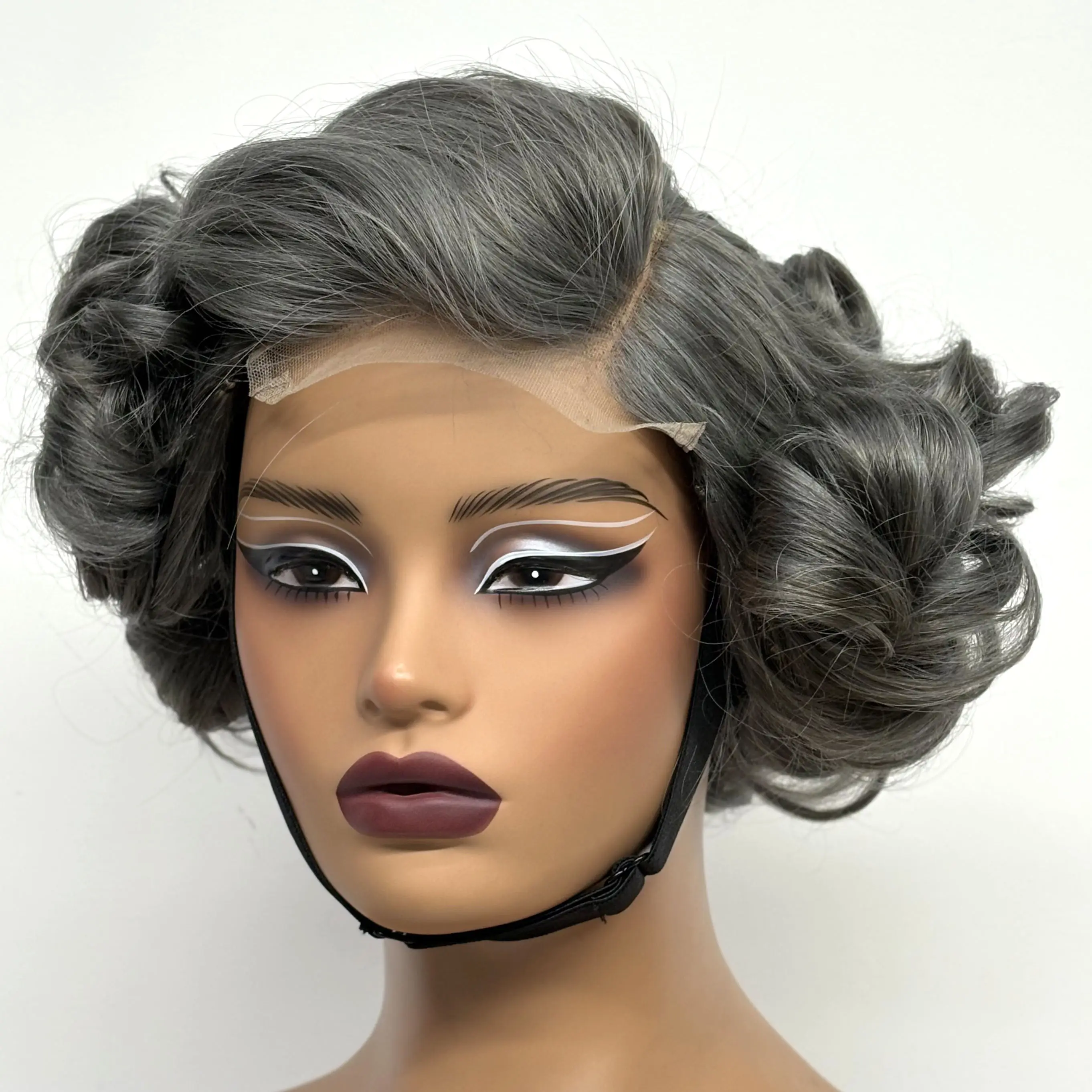 12inch 5x5 Transparent Lace Closure Blonde 613# Loose Wave Human Hair Wigs 280% Density Short Bouncy Curly Bob Wigs for Women