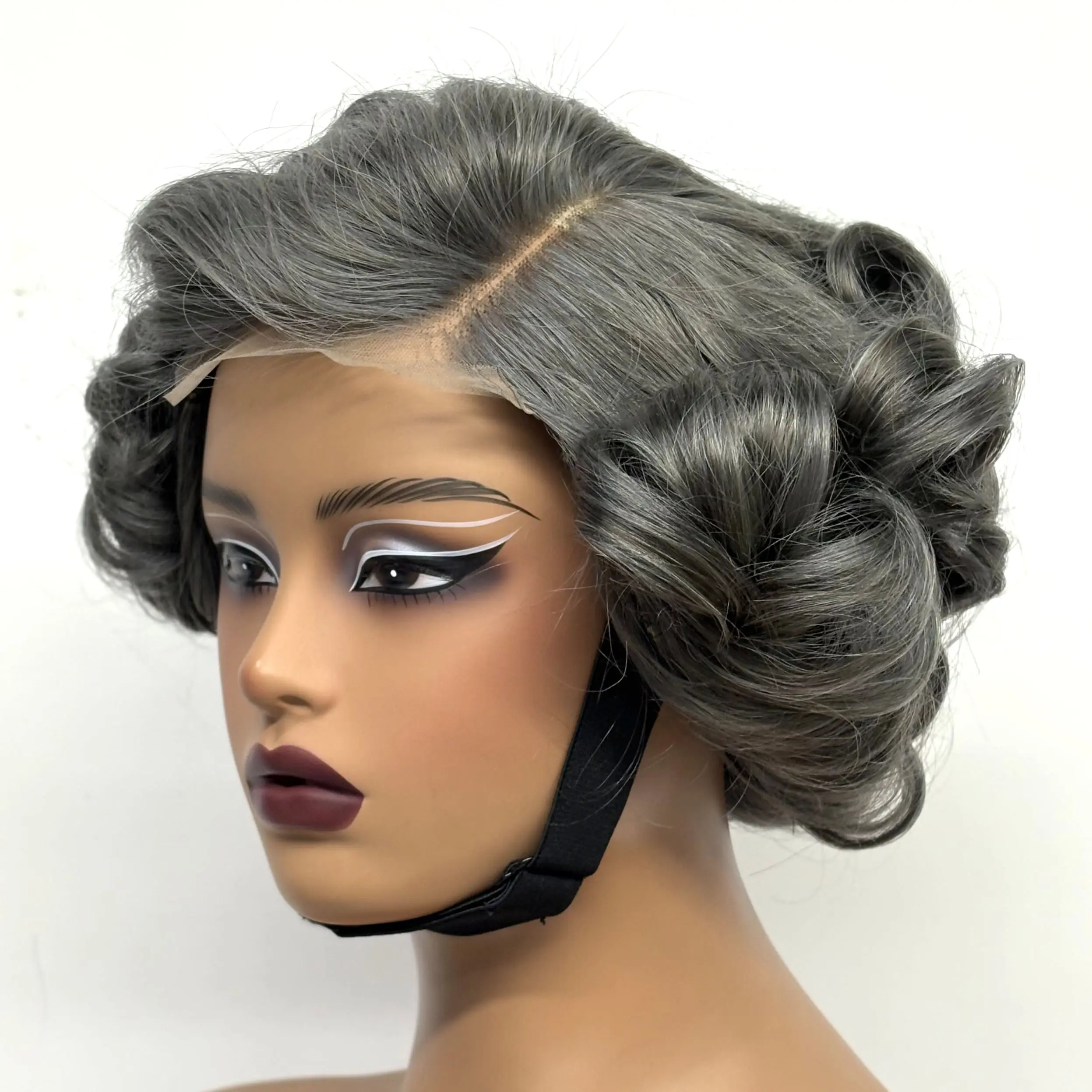 12inch 5x5 Transparent Lace Closure Blonde 613# Loose Wave Human Hair Wigs 280% Density Short Bouncy Curly Bob Wigs for Women