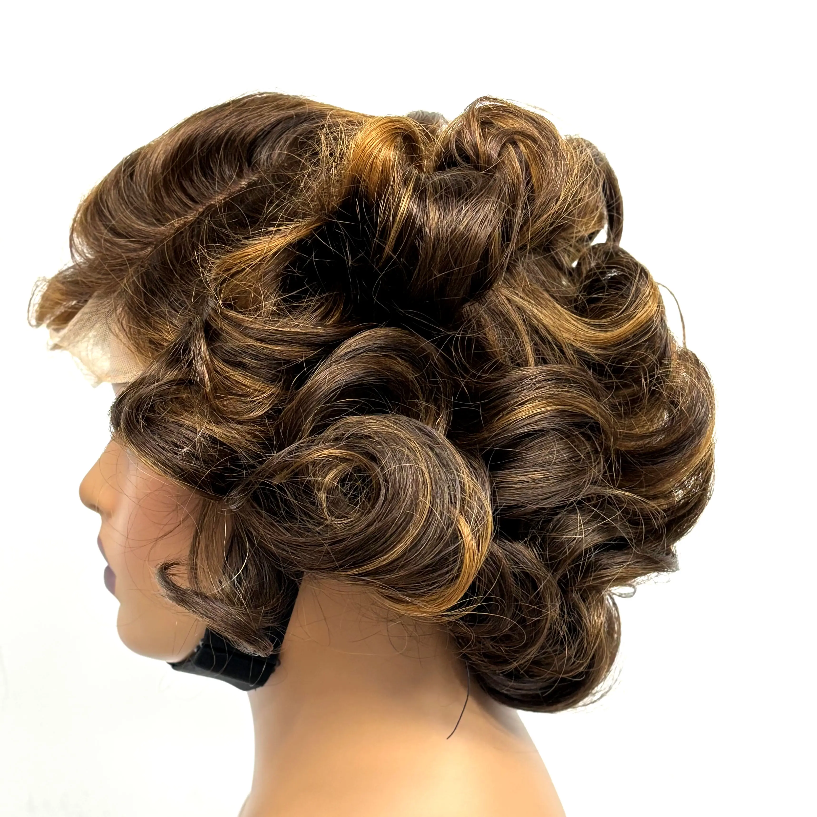 12inch 5x5 Transparent Lace Closure Blonde 613# Loose Wave Human Hair Wigs 280% Density Short Bouncy Curly Bob Wigs for Women