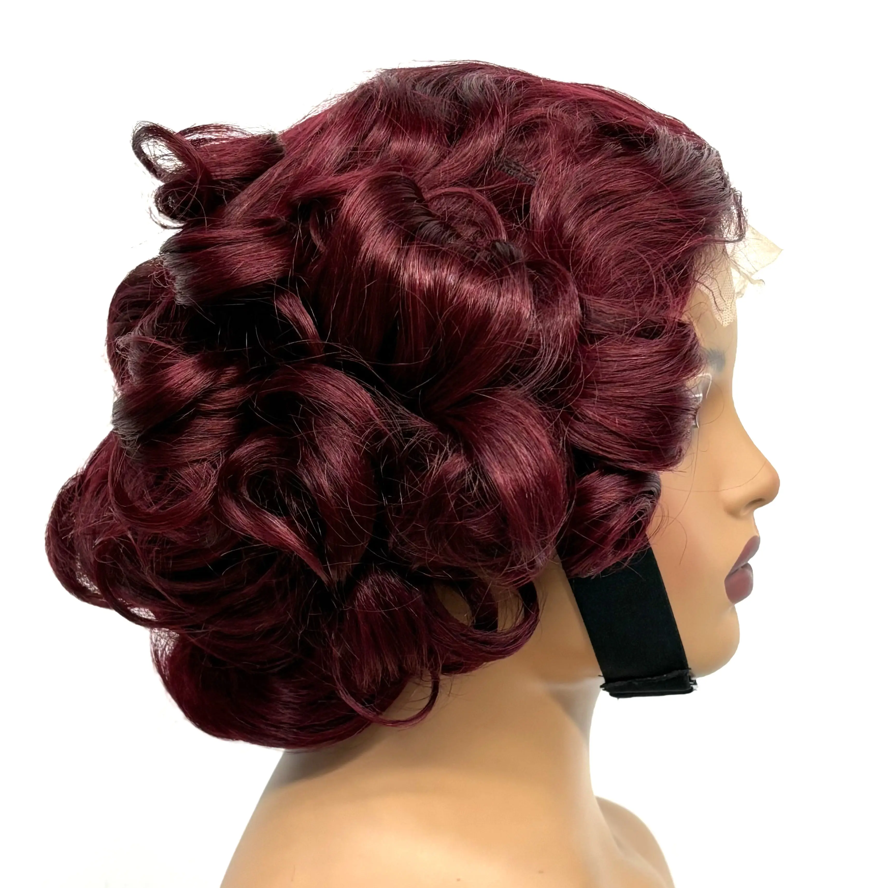12inch 5x5 Transparent Lace Closure Blonde 613# Loose Wave Human Hair Wigs 280% Density Short Bouncy Curly Bob Wigs for Women