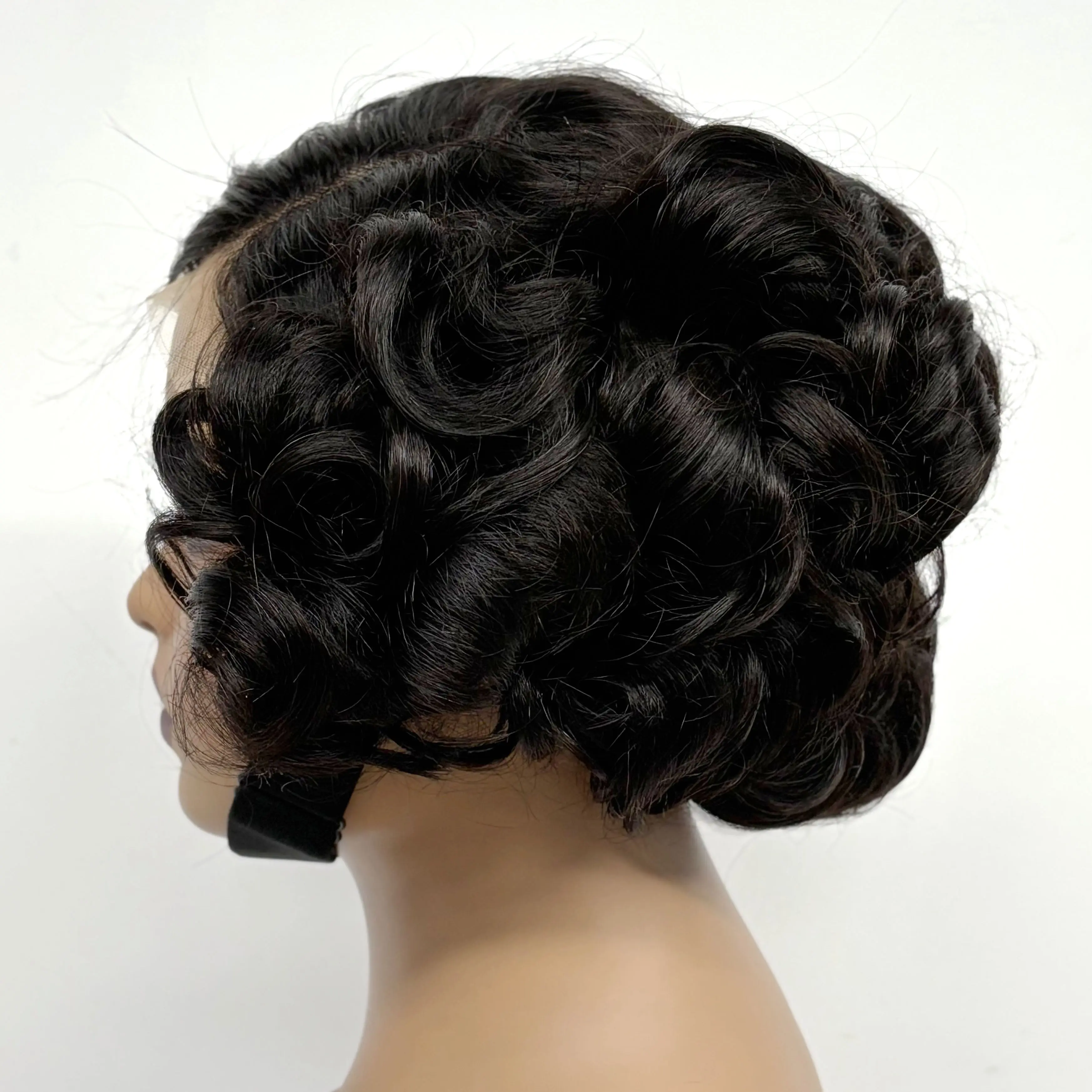 12inch 5x5 Transparent Lace Closure Blonde 613# Loose Wave Human Hair Wigs 280% Density Short Bouncy Curly Bob Wigs for Women