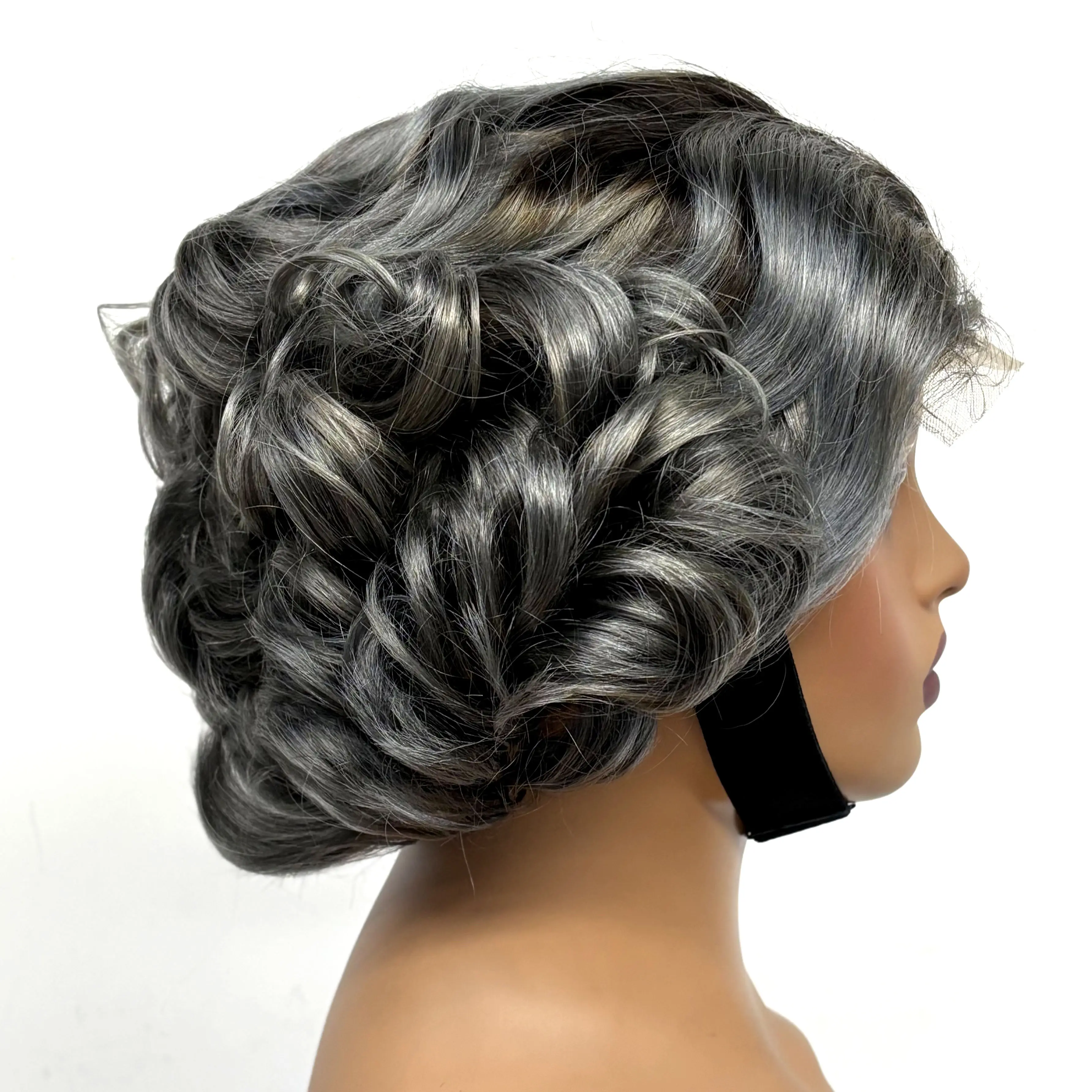 12inch 5x5 Transparent Lace Closure Blonde 613# Loose Wave Human Hair Wigs 280% Density Short Bouncy Curly Bob Wigs for Women