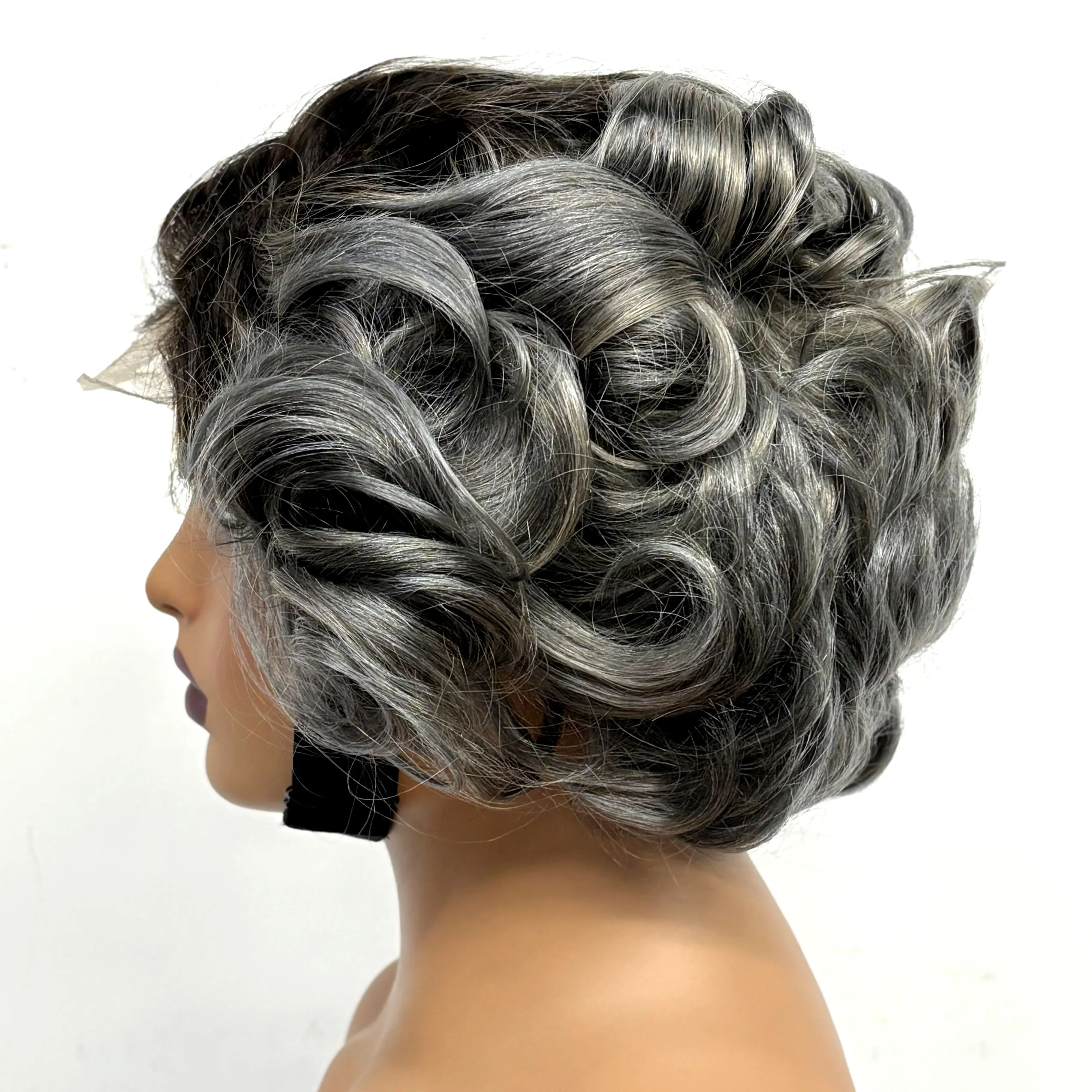 12inch 5x5 Transparent Lace Closure Blonde 613# Loose Wave Human Hair Wigs 280% Density Short Bouncy Curly Bob Wigs for Women