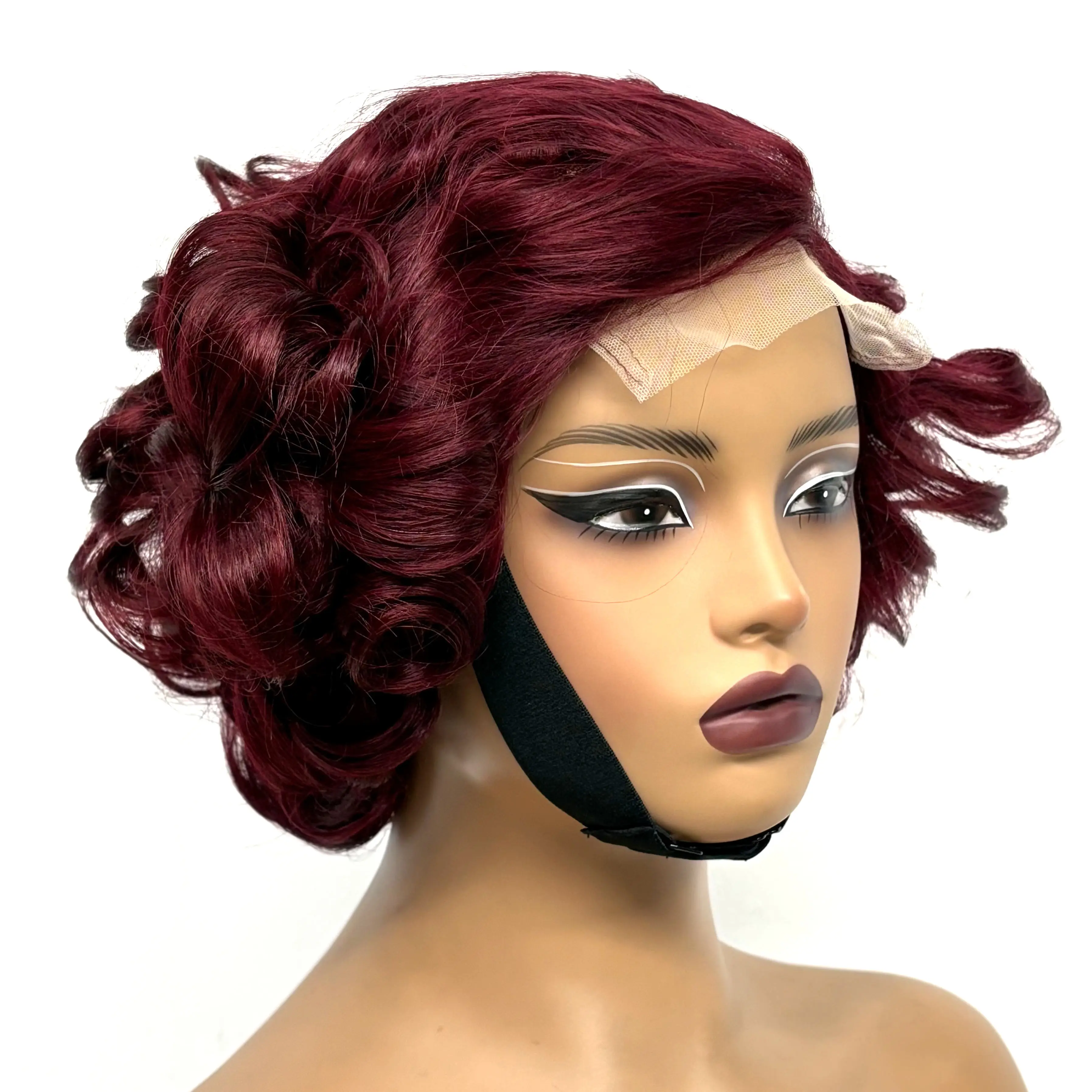 12inch 5x5 Transparent Lace Closure Blonde 613# Loose Wave Human Hair Wigs 280% Density Short Bouncy Curly Bob Wigs for Women