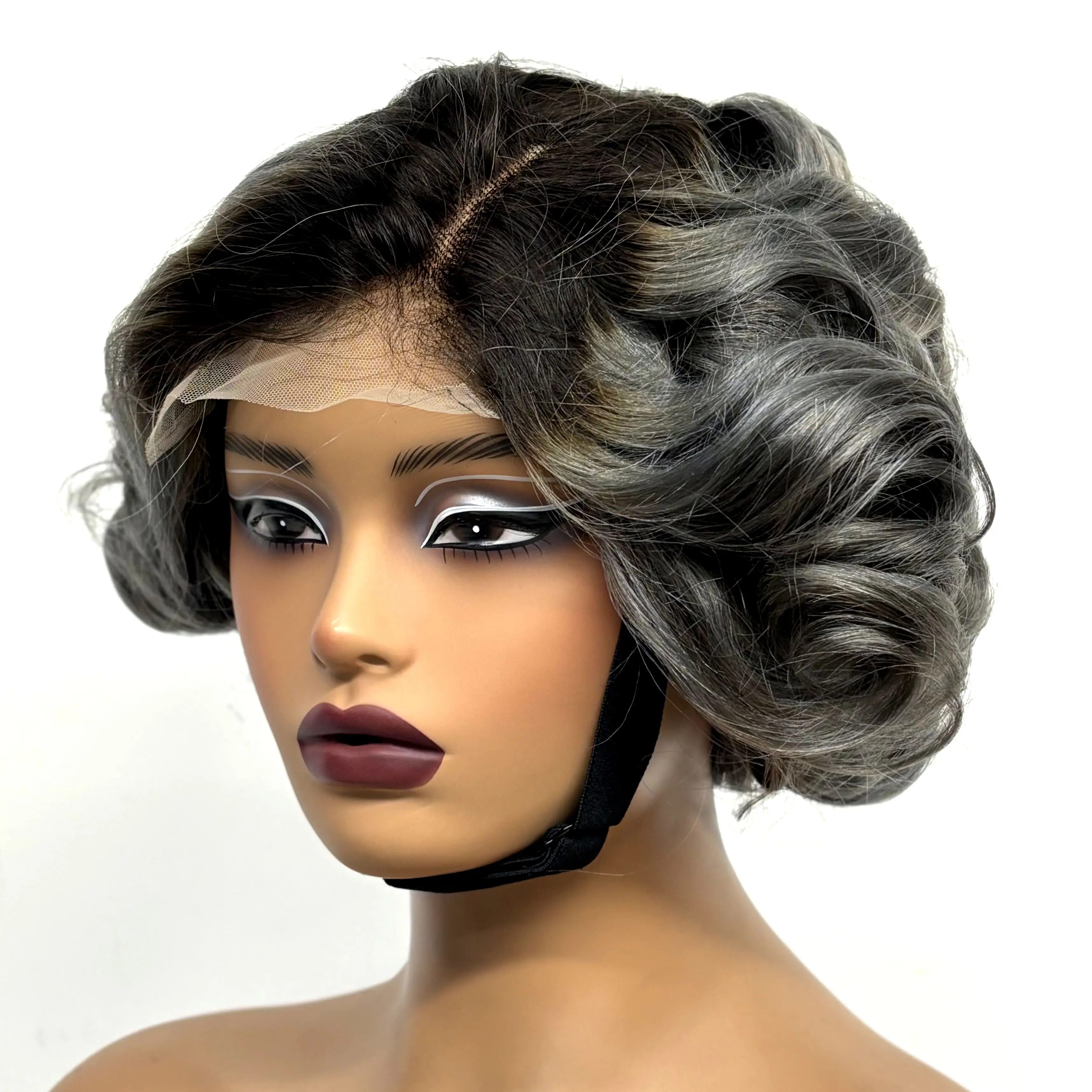 12inch 5x5 Transparent Lace Closure Blonde 613# Loose Wave Human Hair Wigs 280% Density Short Bouncy Curly Bob Wigs for Women