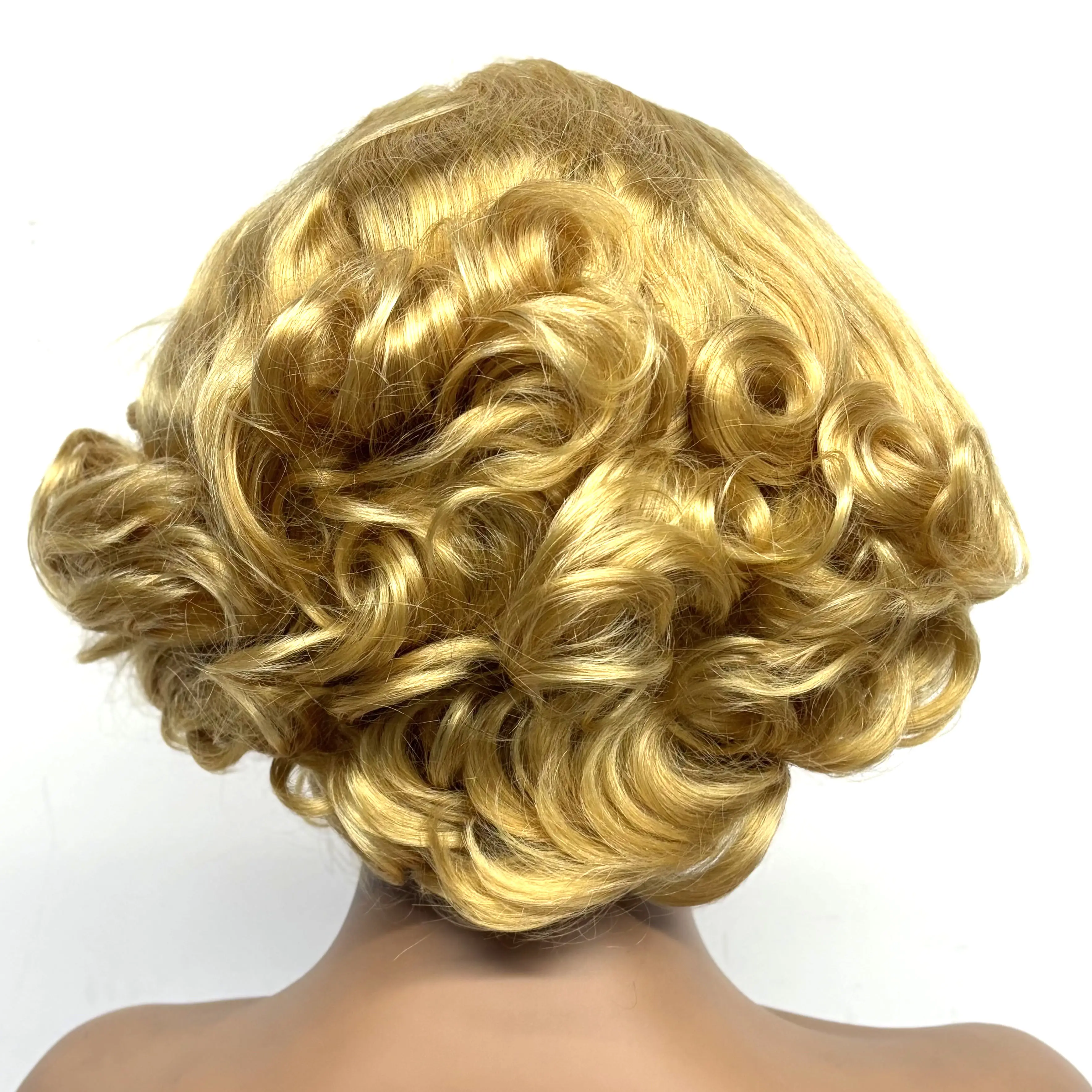 12inch 5x5 Transparent Lace Closure Blonde 613# Loose Wave Human Hair Wigs 280% Density Short Bouncy Curly Bob Wigs for Women