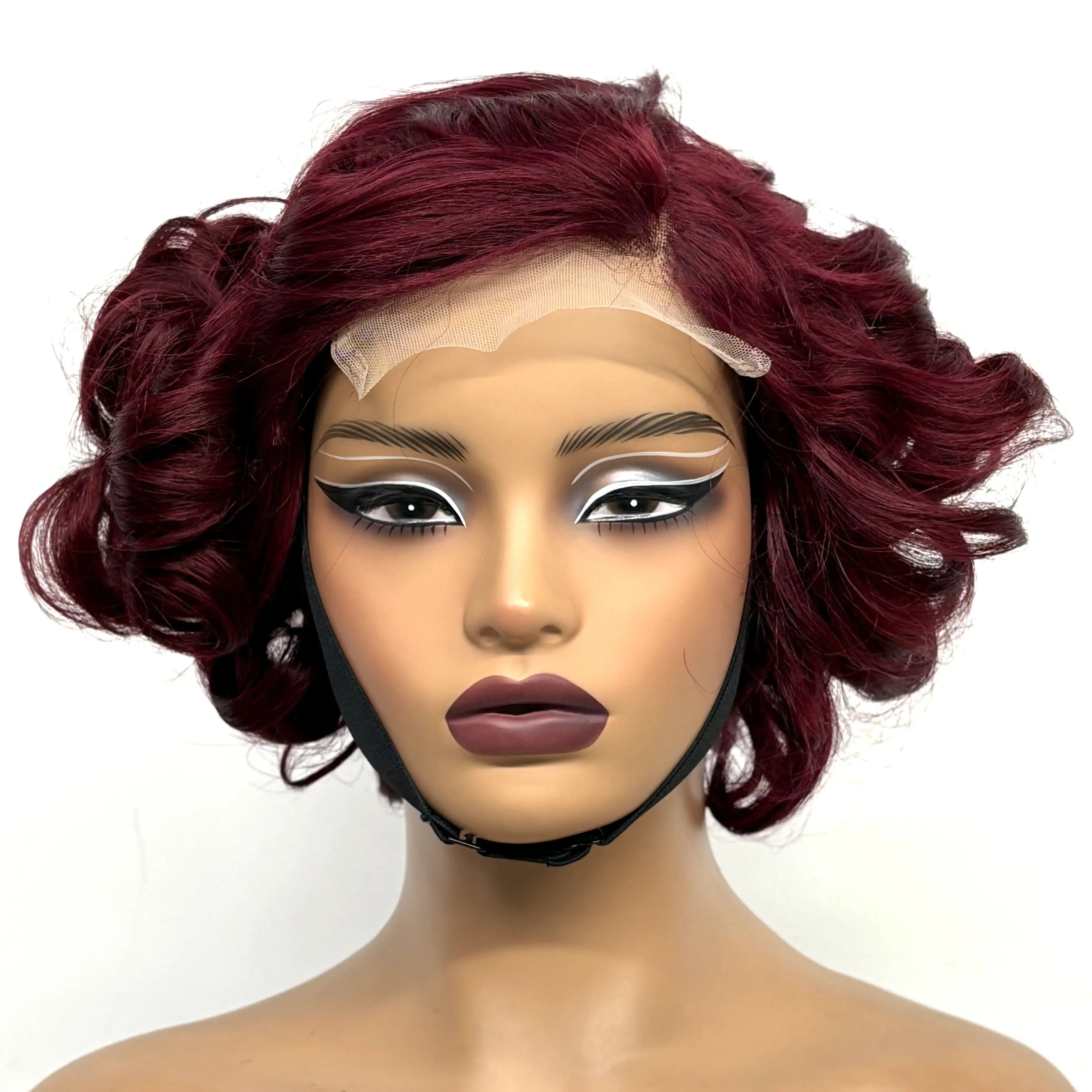 12inch 5x5 Transparent Lace Closure Blonde 613# Loose Wave Human Hair Wigs 280% Density Short Bouncy Curly Bob Wigs for Women