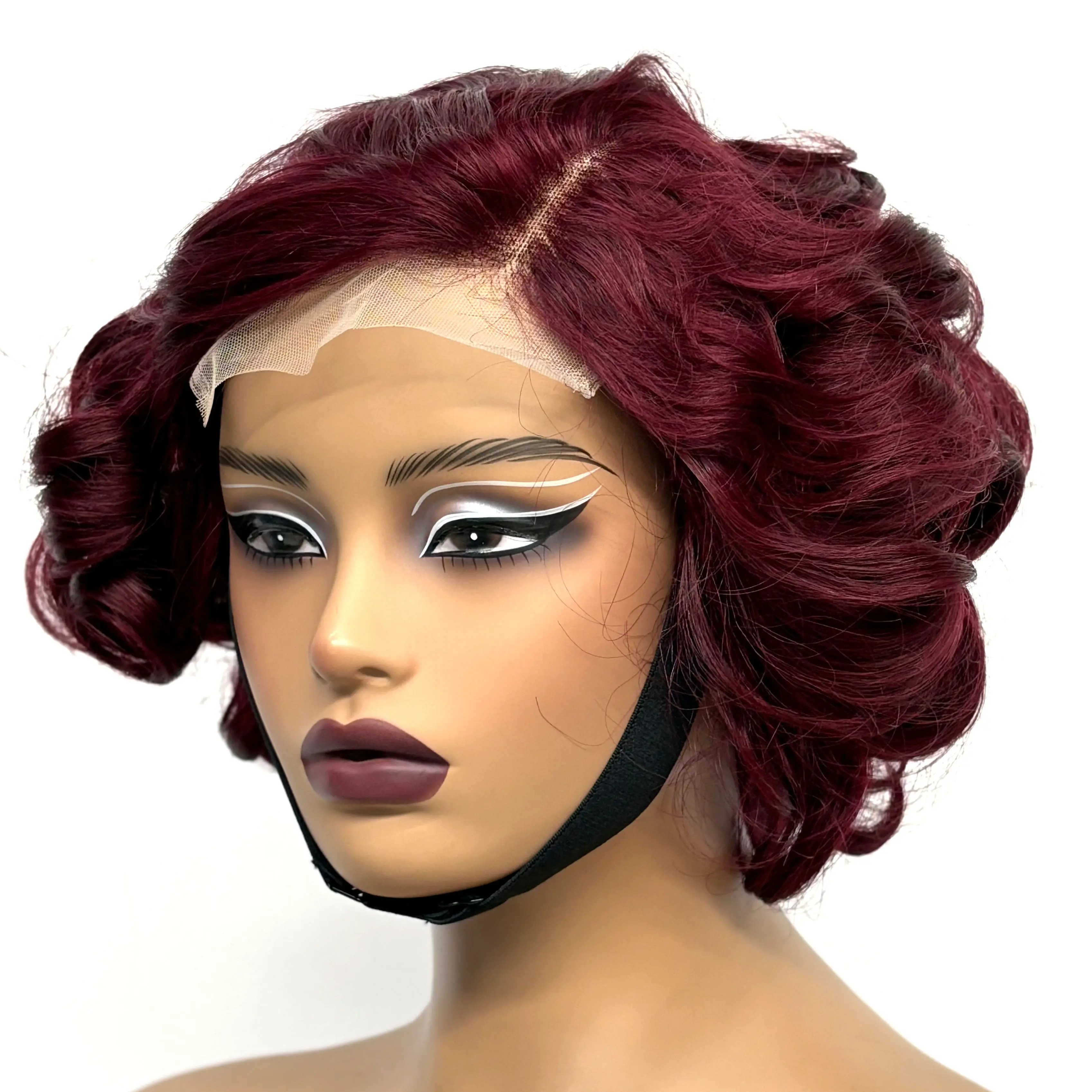 12inch 5x5 Transparent Lace Closure Blonde 613# Loose Wave Human Hair Wigs 280% Density Short Bouncy Curly Bob Wigs for Women