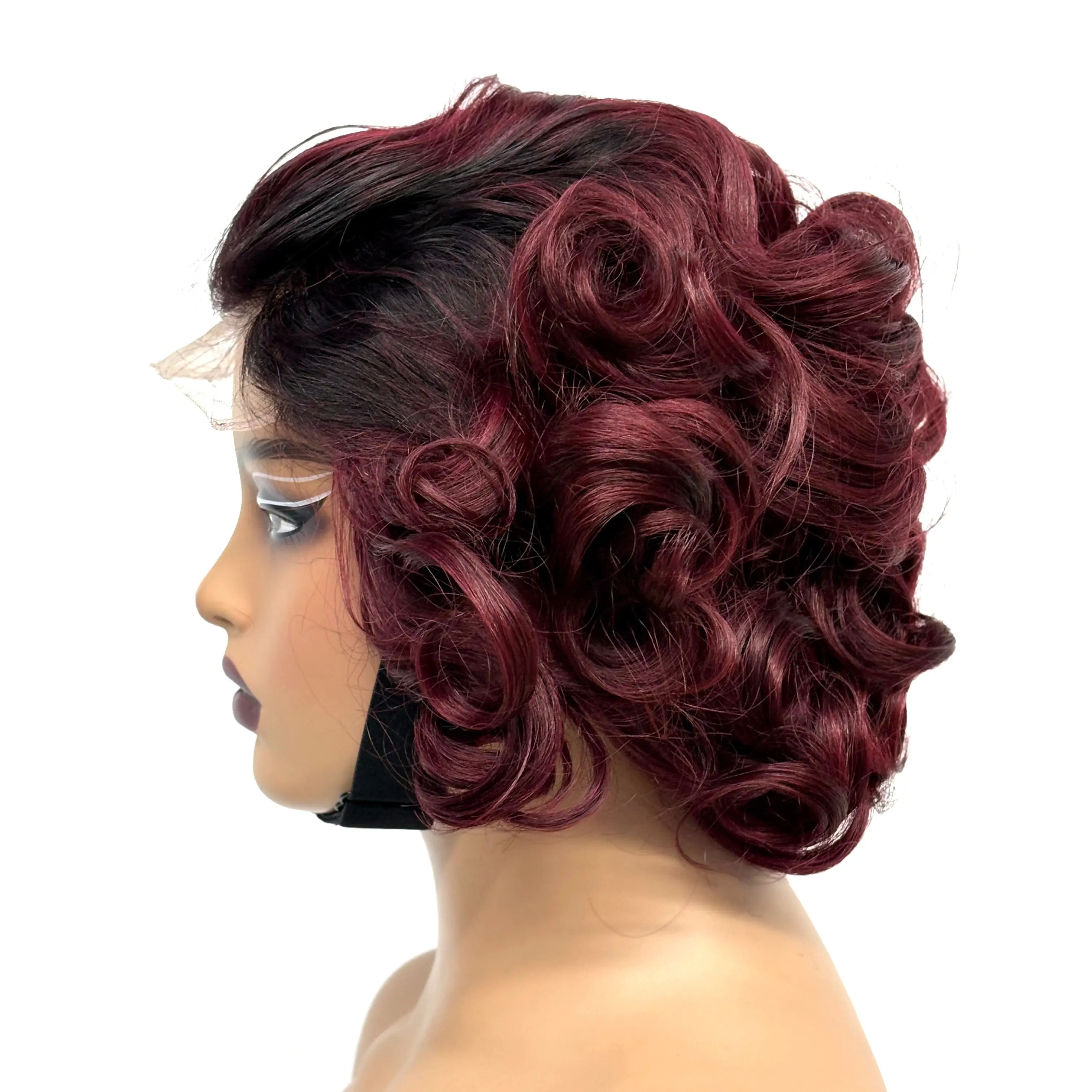 12inch 5x5 Transparent Lace Closure Blonde 613# Loose Wave Human Hair Wigs 280% Density Short Bouncy Curly Bob Wigs for Women