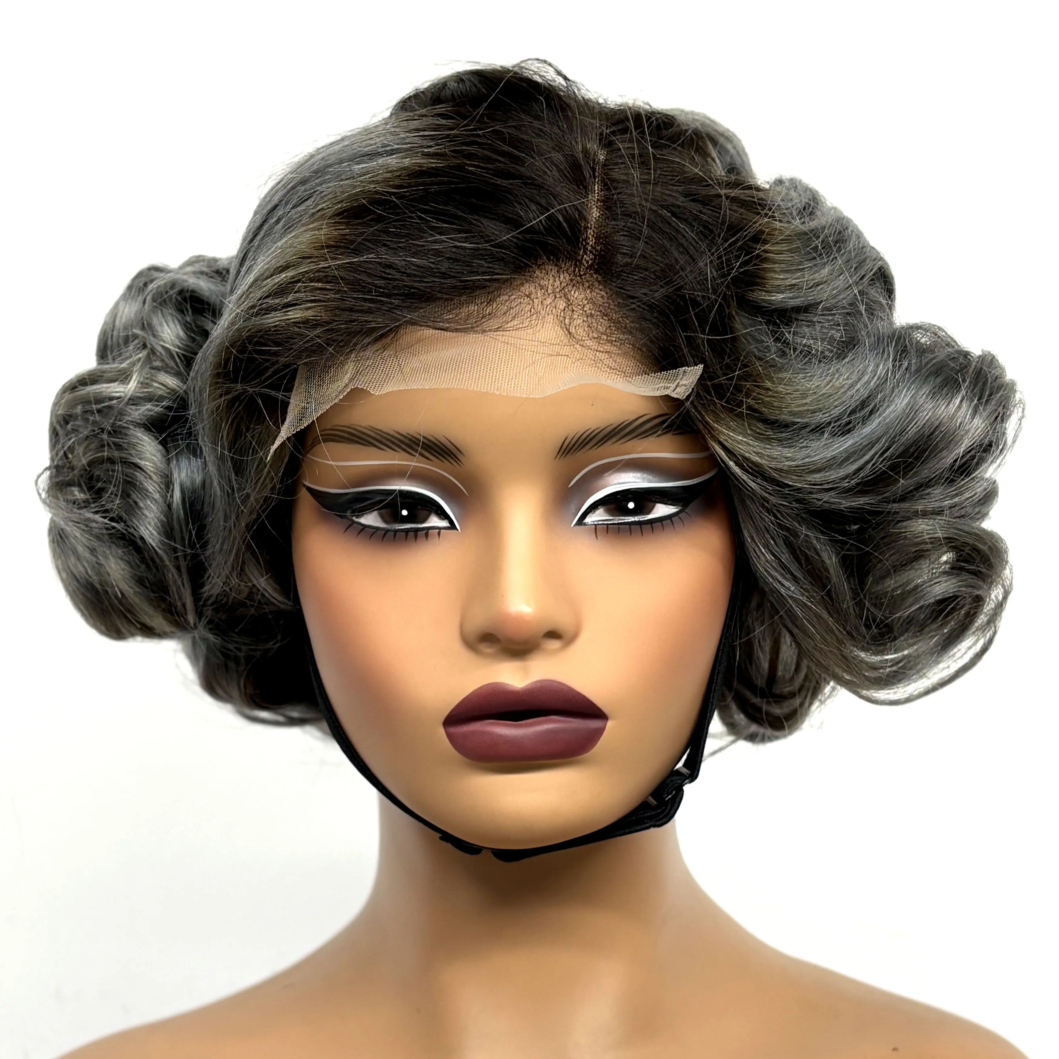 12inch 5x5 Transparent Lace Closure Blonde 613# Loose Wave Human Hair Wigs 280% Density Short Bouncy Curly Bob Wigs for Women