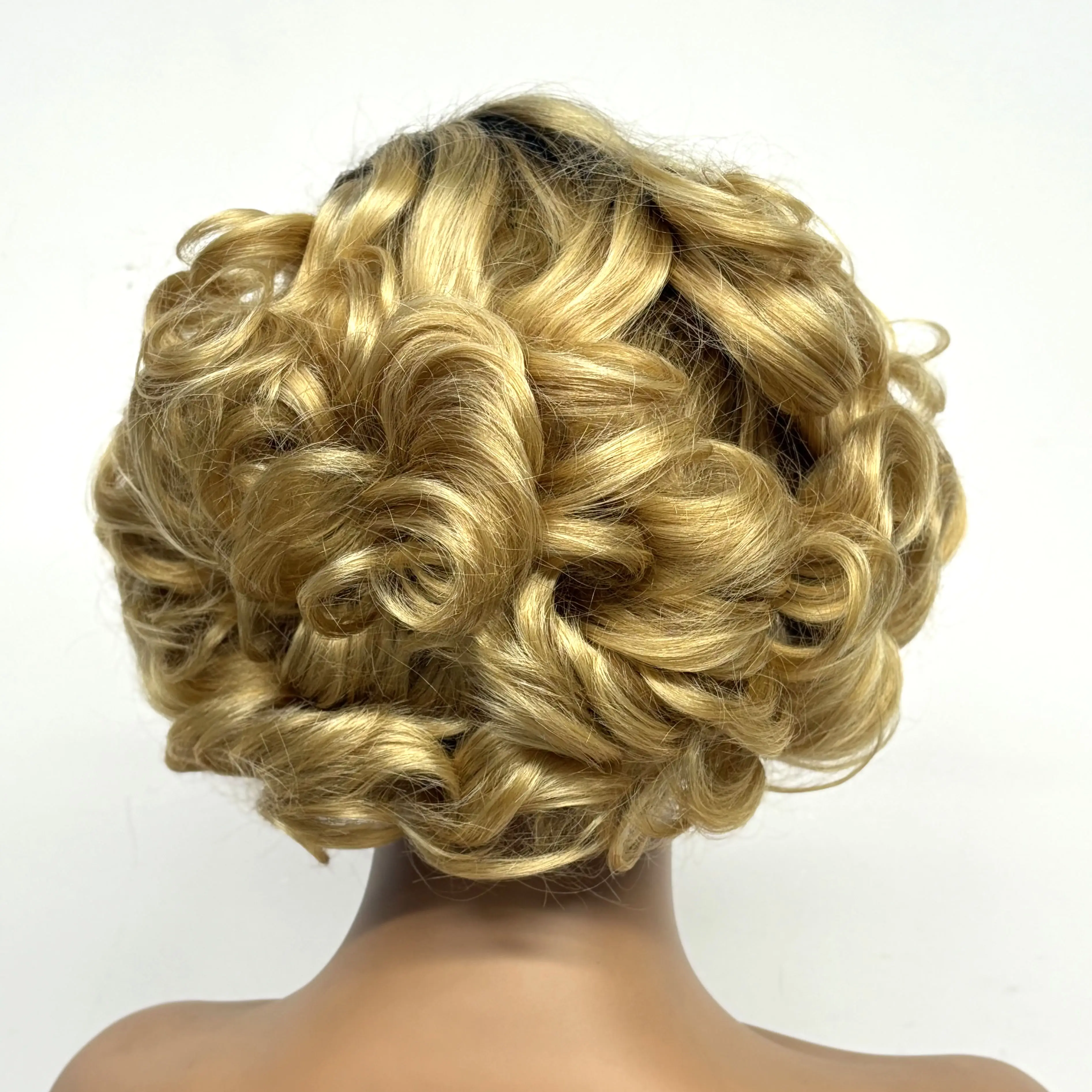 12inch 5x5 Transparent Lace Closure Blonde 613# Loose Wave Human Hair Wigs 280% Density Short Bouncy Curly Bob Wigs for Women