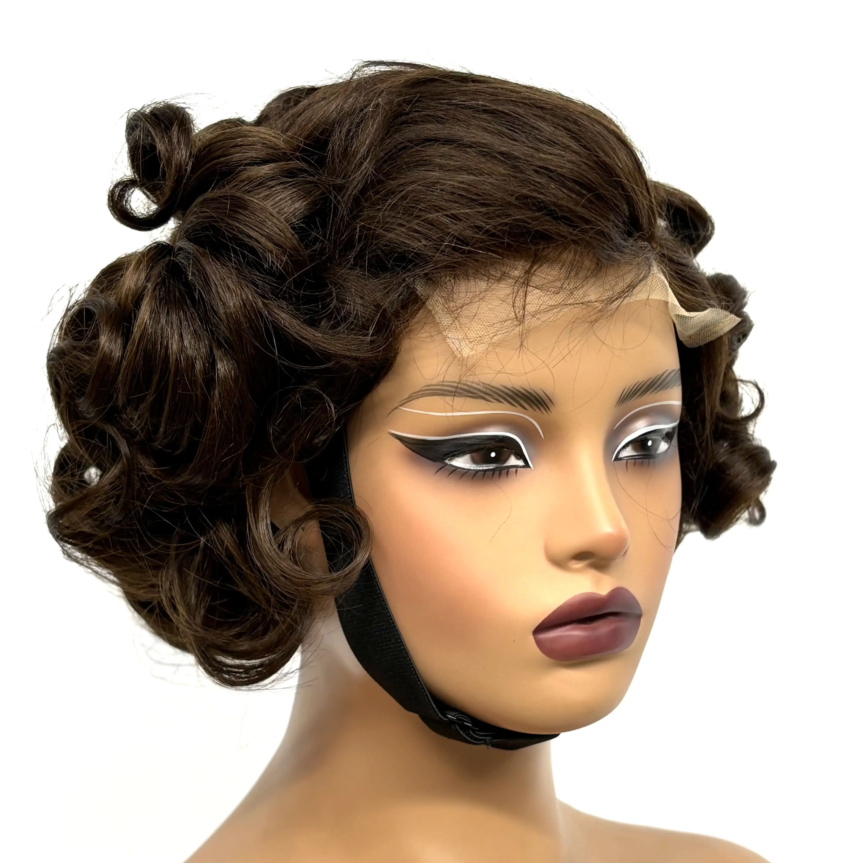 12inch 5x5 Transparent Lace Closure Blonde 613# Loose Wave Human Hair Wigs 280% Density Short Bouncy Curly Bob Wigs for Women