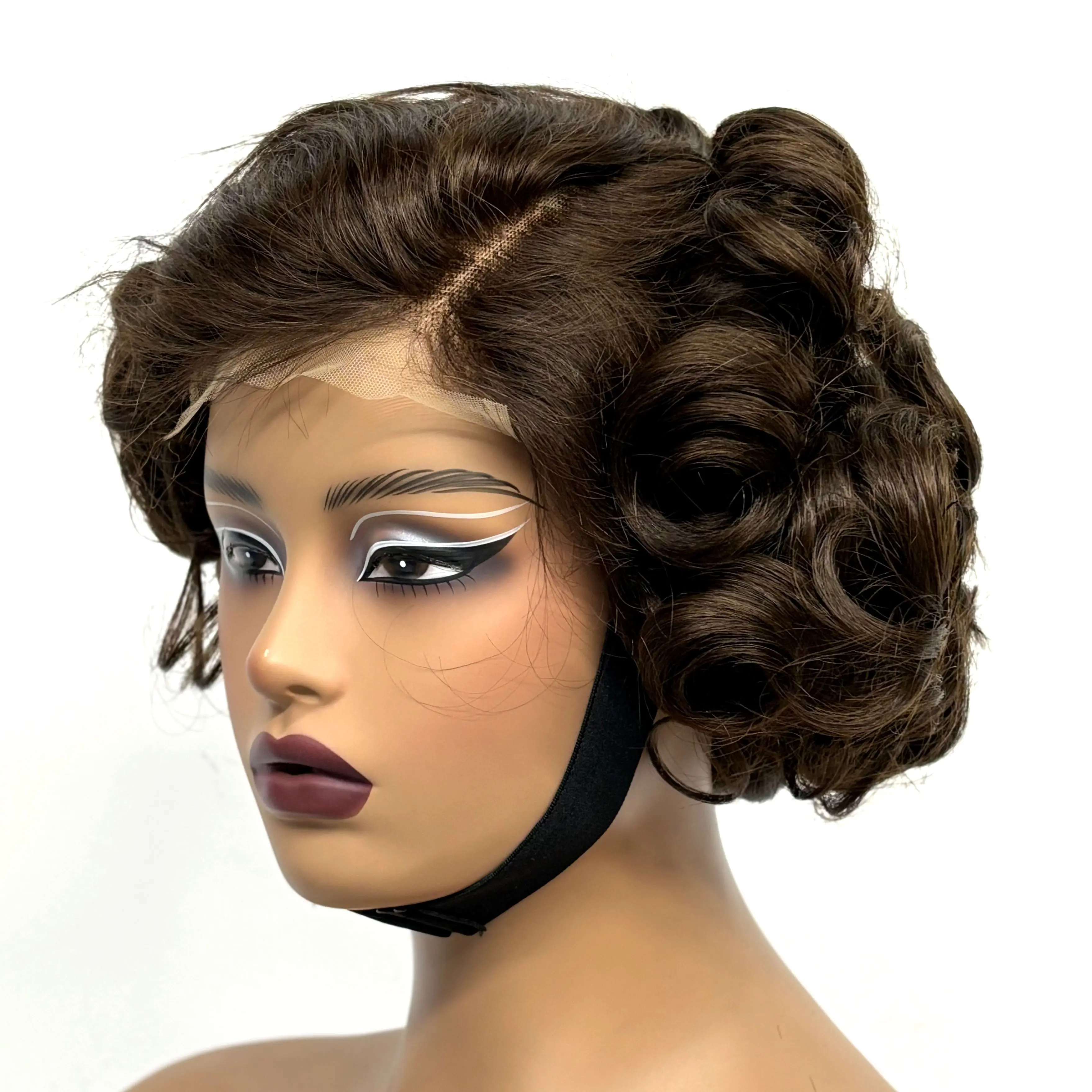 12inch 5x5 Transparent Lace Closure Blonde 613# Loose Wave Human Hair Wigs 280% Density Short Bouncy Curly Bob Wigs for Women